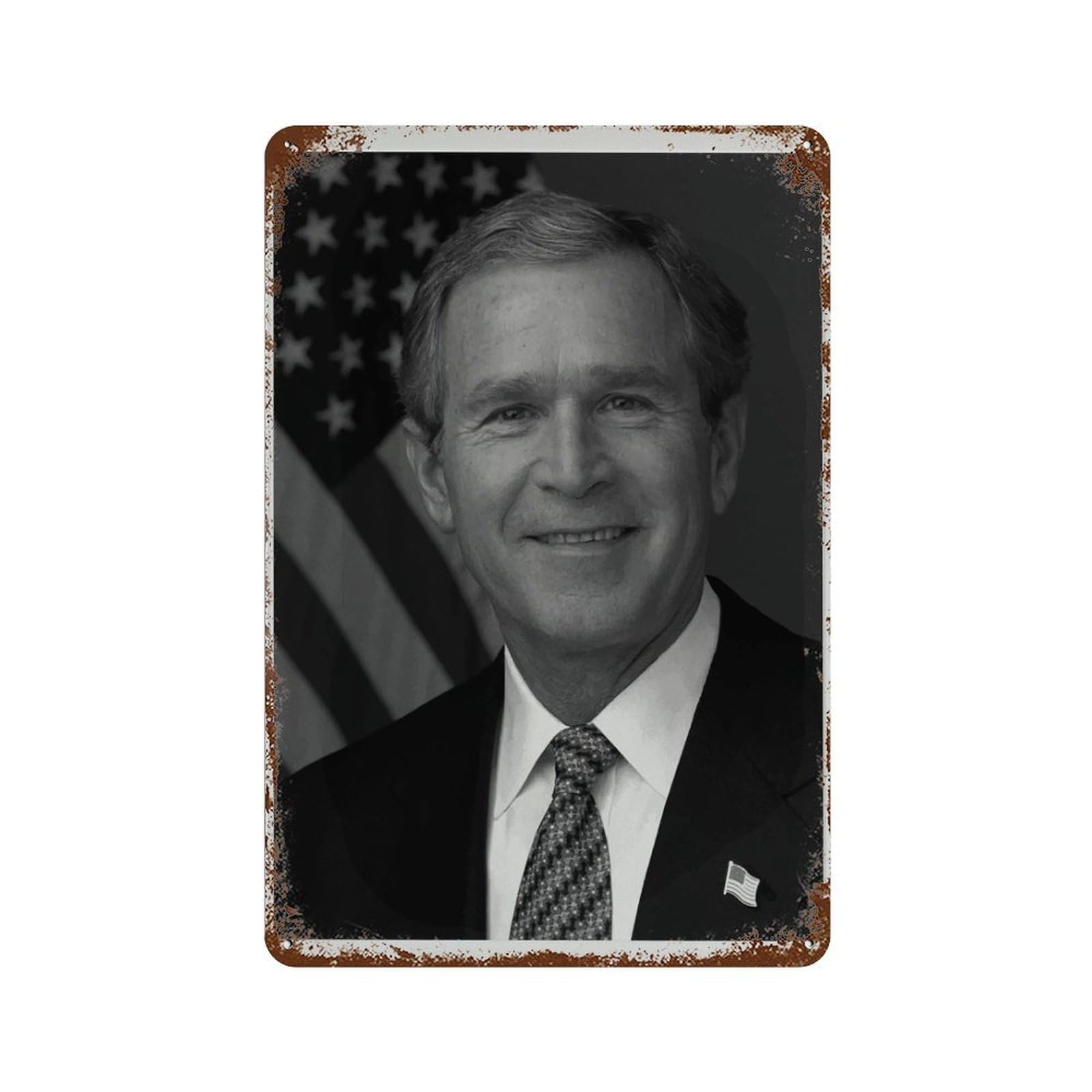 xiaoxiaoshen Vintage George W. Bush Portrait Poster， Historical Wall Decor Art Metal Tin Poster Modern Home Decor Art Home Bar Shop Decorations Vintage Sign 30x20cm
