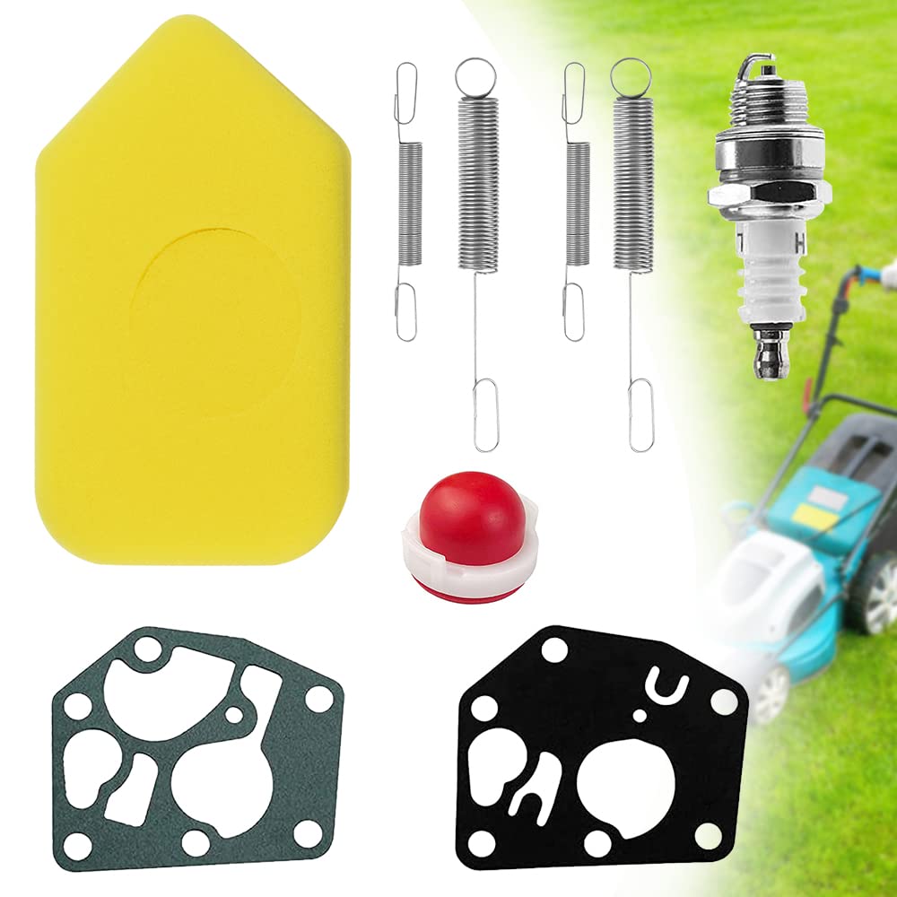 Kit 13 Ricambi Tosaerba - Filtri Aria, Candela L7T E Parti Carburatore Per Briggs