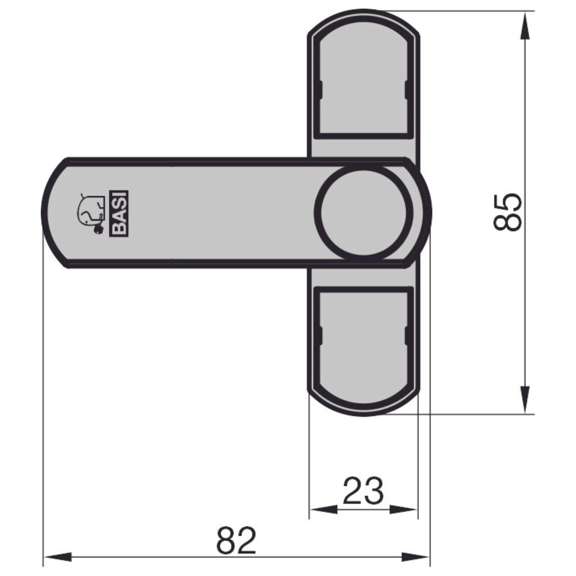 BASI | Fenstersicherung 5er Set | Weiß Braun | Zusatzsicherung für einflügelige Fenster Fenstertüren | verriegelbar mit Druckknopf | Schwenkriegel | Einbruchschutz | Farbe Weiß | 5 Stück