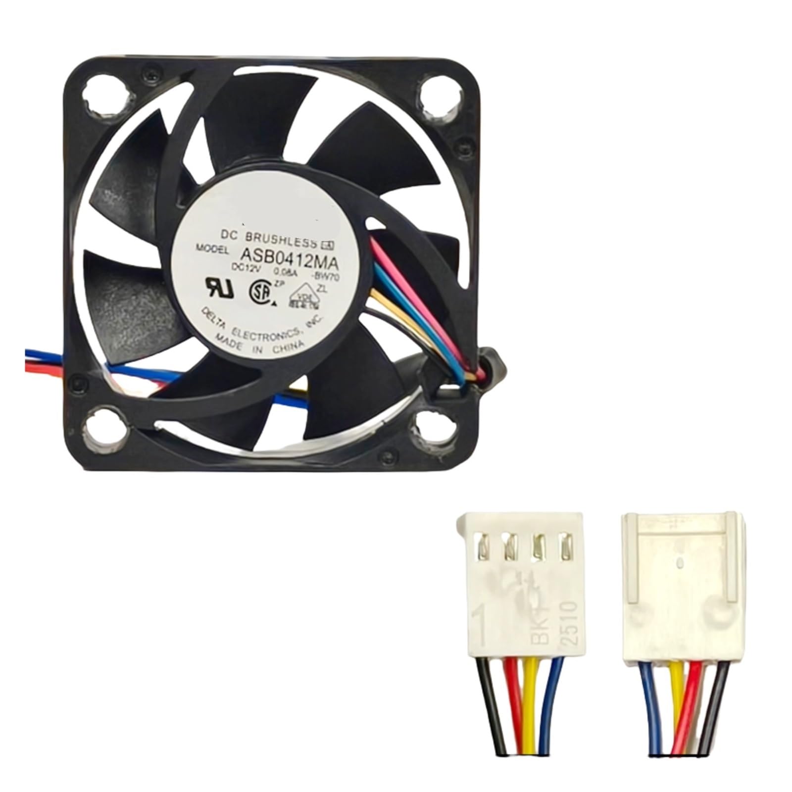 TYHUJKKL ASB0412MA 40x40x10mm 12V 0.08A PWM Fan - 4-Wire Temp Control, 4800RPM