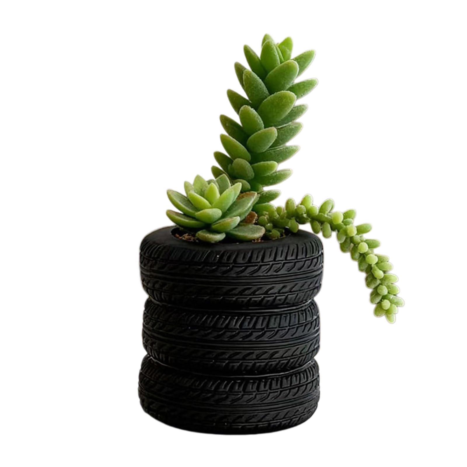 Snorvixre Unique Miniature Tire Shape Planter Resin Texture Perfect for Plant and Succulents Lovers Great Desktop Decoration Home Deck Farmer