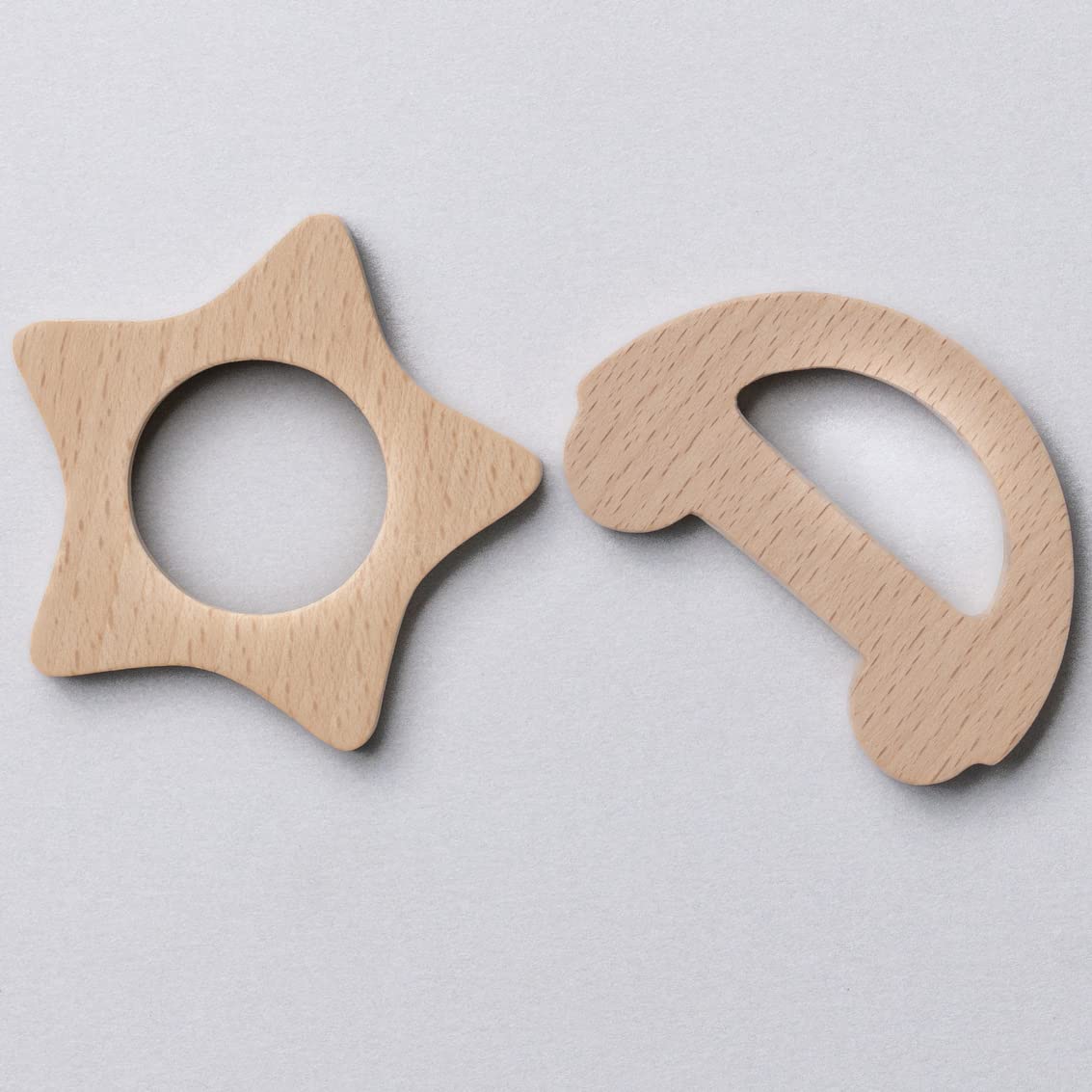 1st Step BPA Free Teether Made of 100% Natural Wood with No Sharp Edges (Car & Star)-image-34