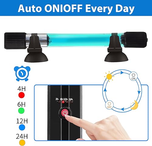 Miniatura 5 de Luz limpia para acuario, luz sumergible de 11 W con tarjeta de prueba UV, lámpara limpia de agua verde transparente impermeable para tanque de