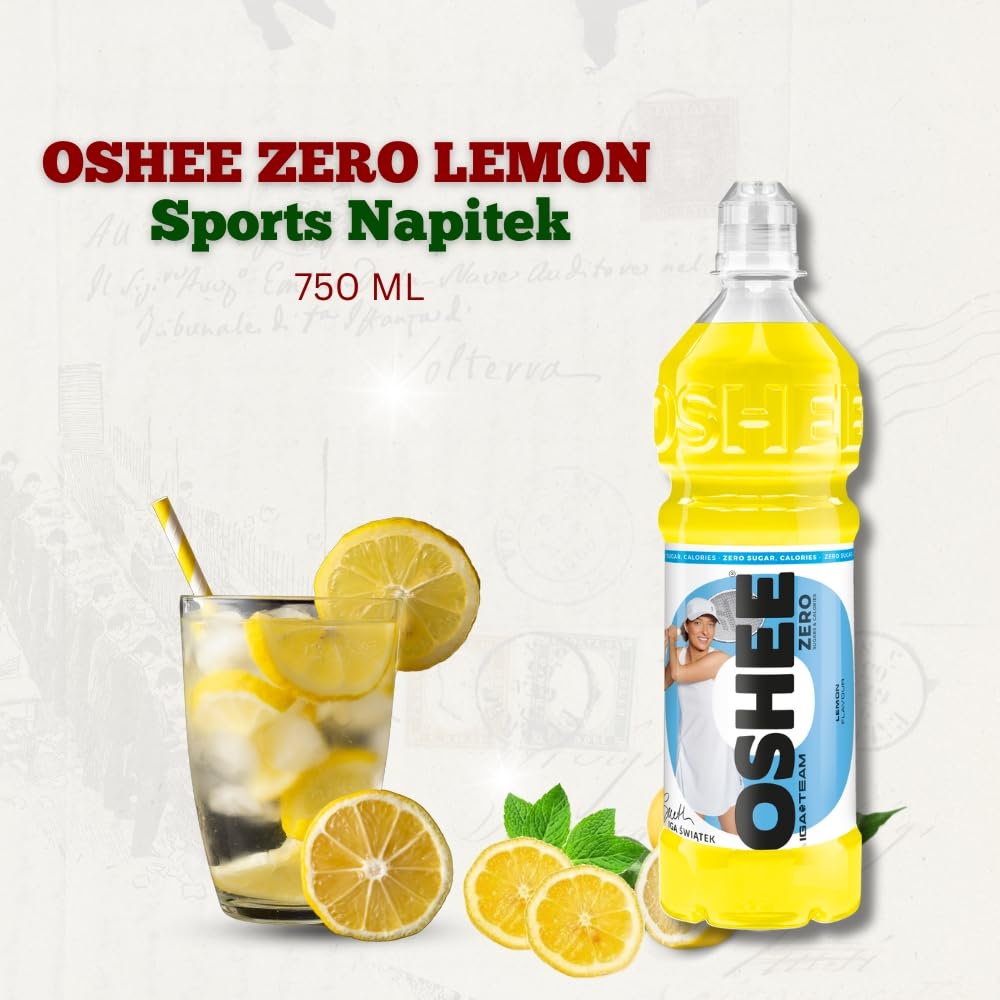ZERO LEMON Sports Napitek 750ml (Pack of 6) - Addition of vitamins and L-carnitine – Sugar Free – Hydration – Vitamin Drinks