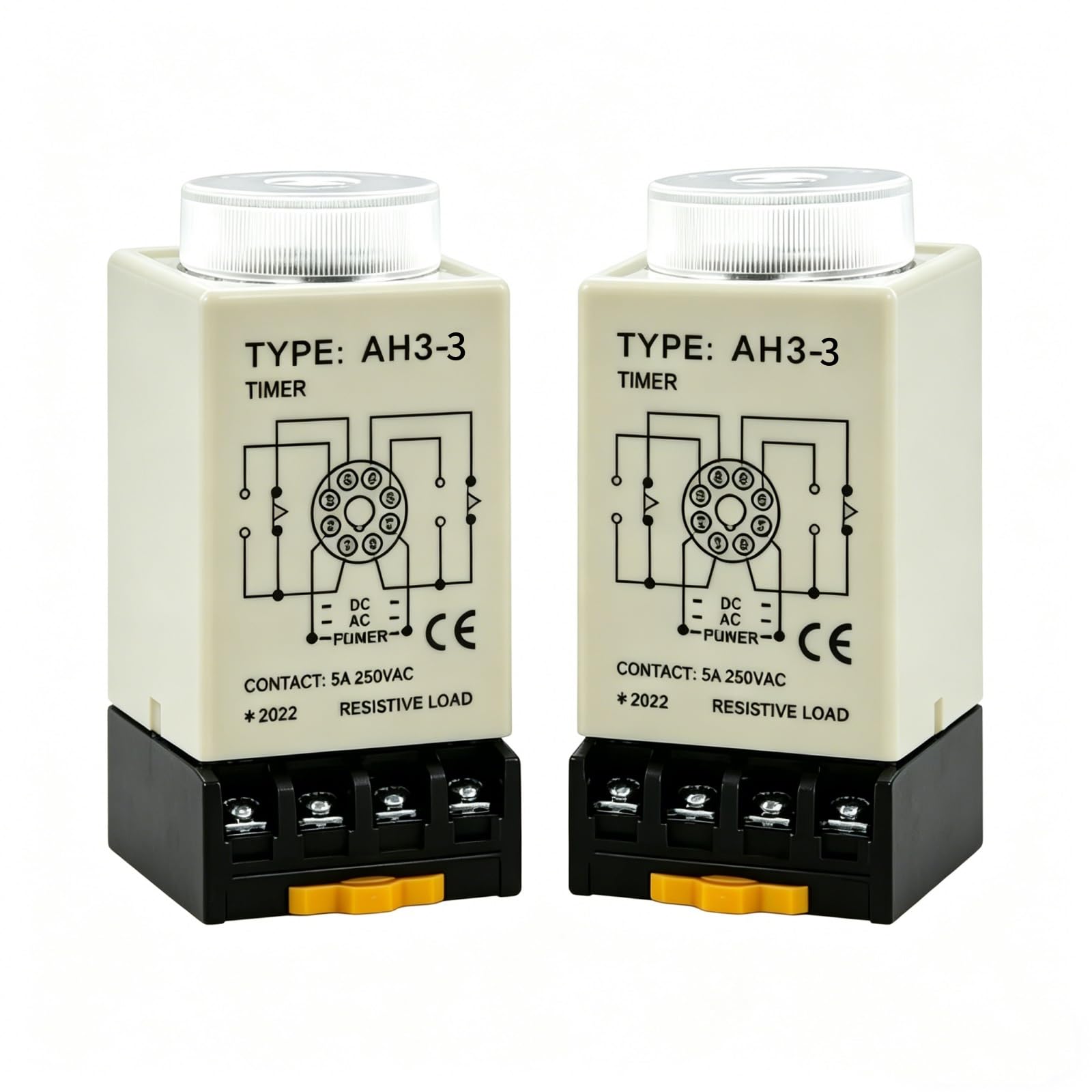 Relé de tiempo AH3-3 con bloque de terminales de ocho pines y retardo ajustable AC220V 8