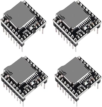 4pcs Dfplayer Mini MP3 Player Module Compatible with R3 for Voice Module DIY DFPlayer Mini Voice Decode Board Support TF Card and U Disk IO/Serial Port/AD for arduino DIY Kit