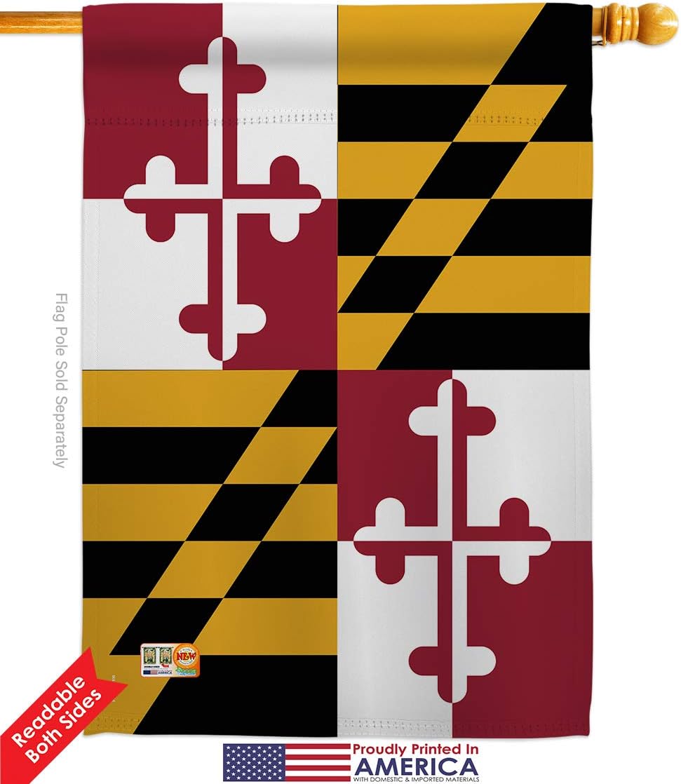 States Maryland Garden House Flags Set Regional USA American Territories Republic Country Particular Area Small Decorative Gift Yard Banner Double-Sided Made In 28 X 40