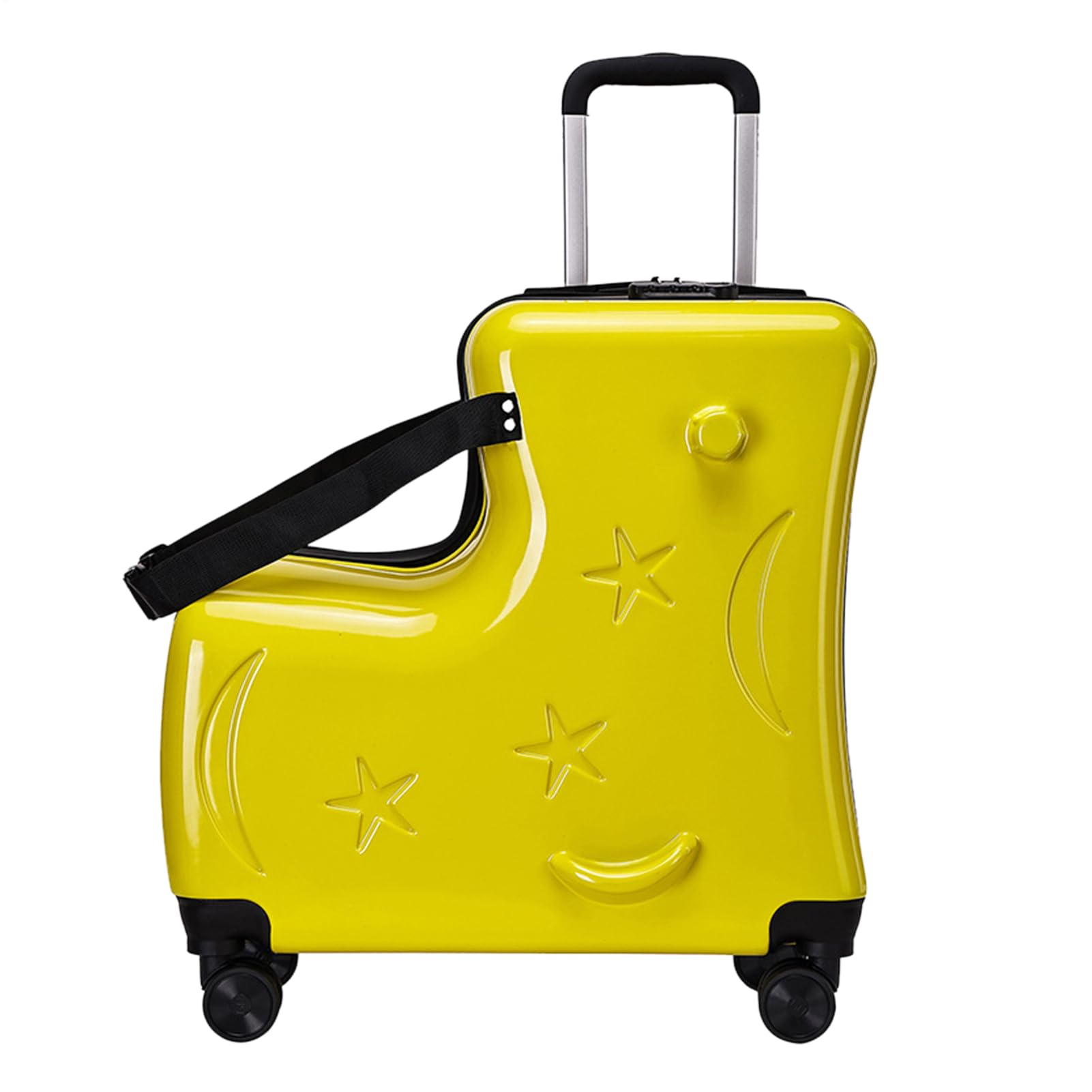 Bagaglio da viaggio per bambine, con chiusura sicura, da 50,8 cm, con ruote lisce, per ragazzi e ragazze, borsa leggera per le vacanze per avventure aeroportuali, Giallo, 18.5x7.87x22.44 inches