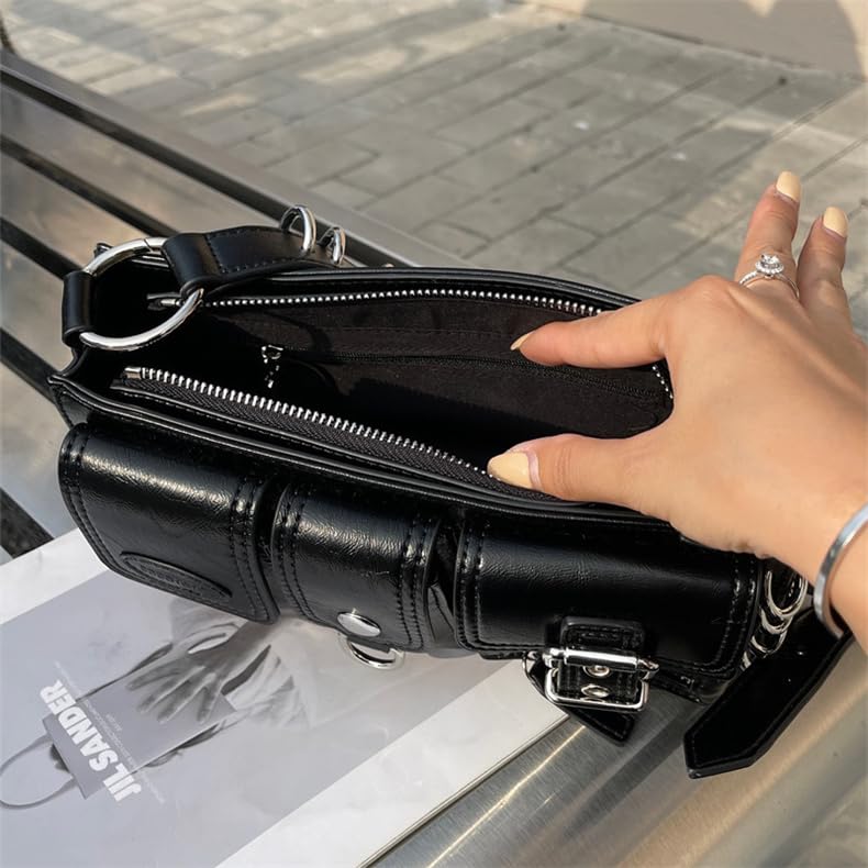 Sac à main vintage en cuir synthétique texturé avec fermoir moraillon - 2