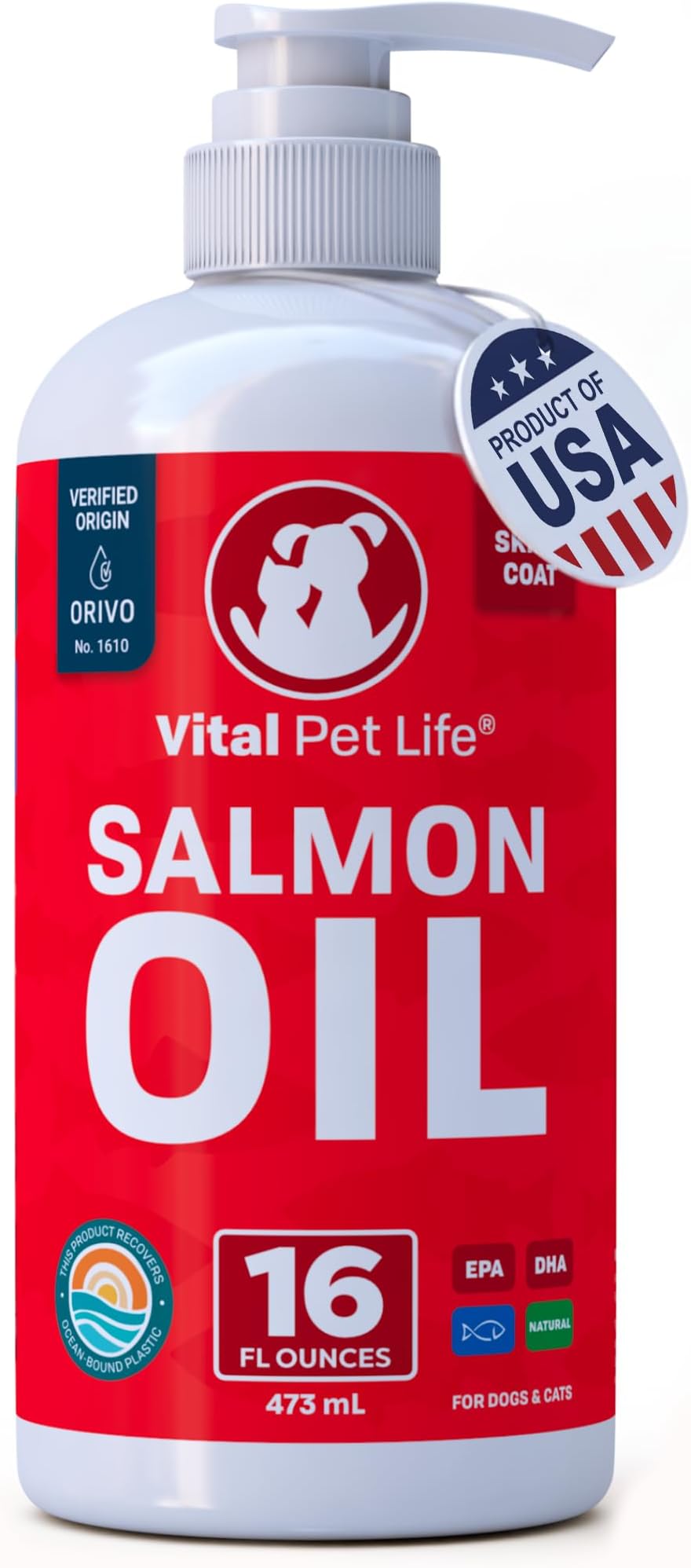 Fish Oil Omega 3 Food Supplement for Pets, Wild Alaskan - 470ml