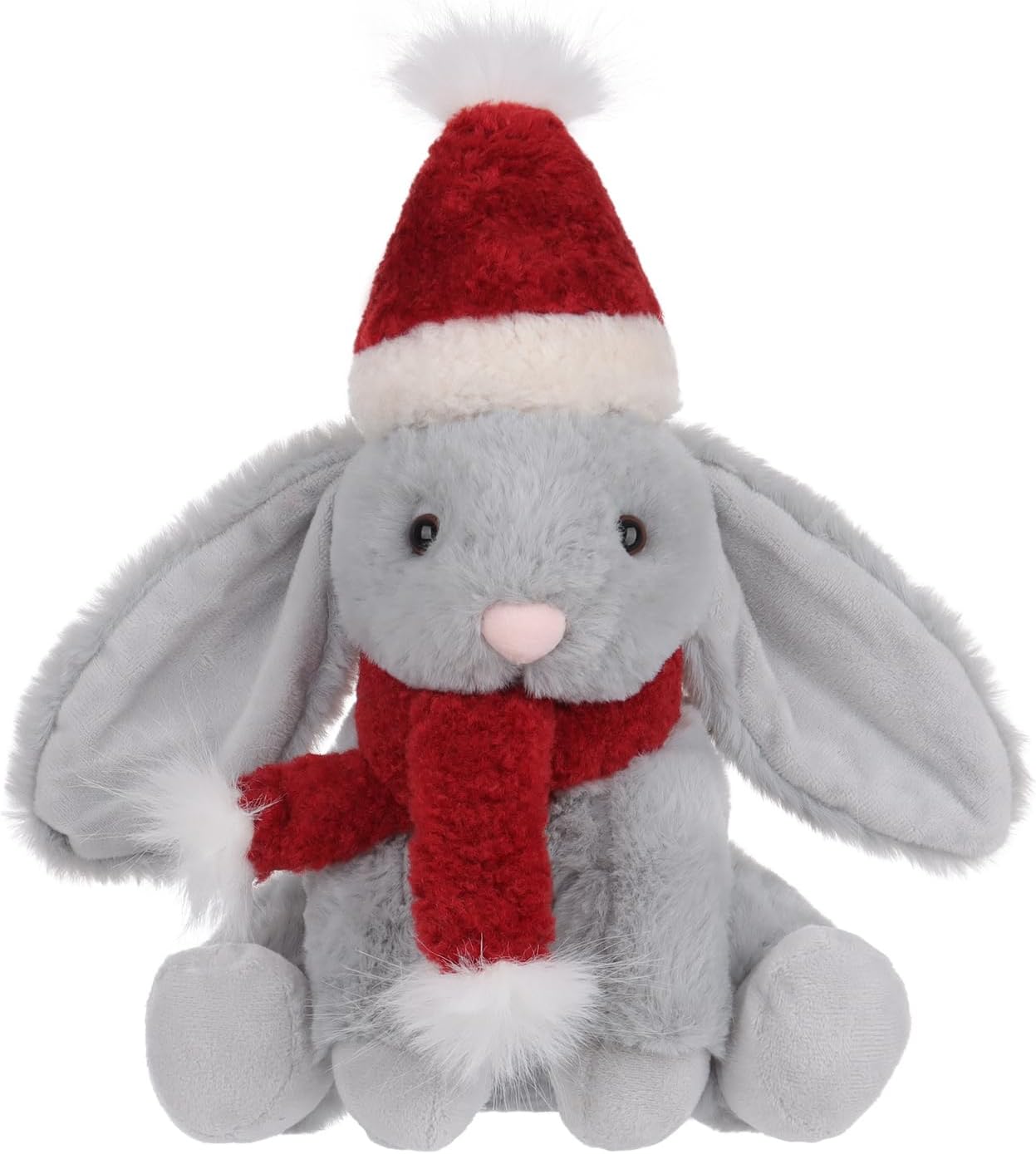 Apricot Lamb Stuffed Animal Christmas gray bunny, Soft Toys Plush Cuddly Perfect for Child 7.8 Inches