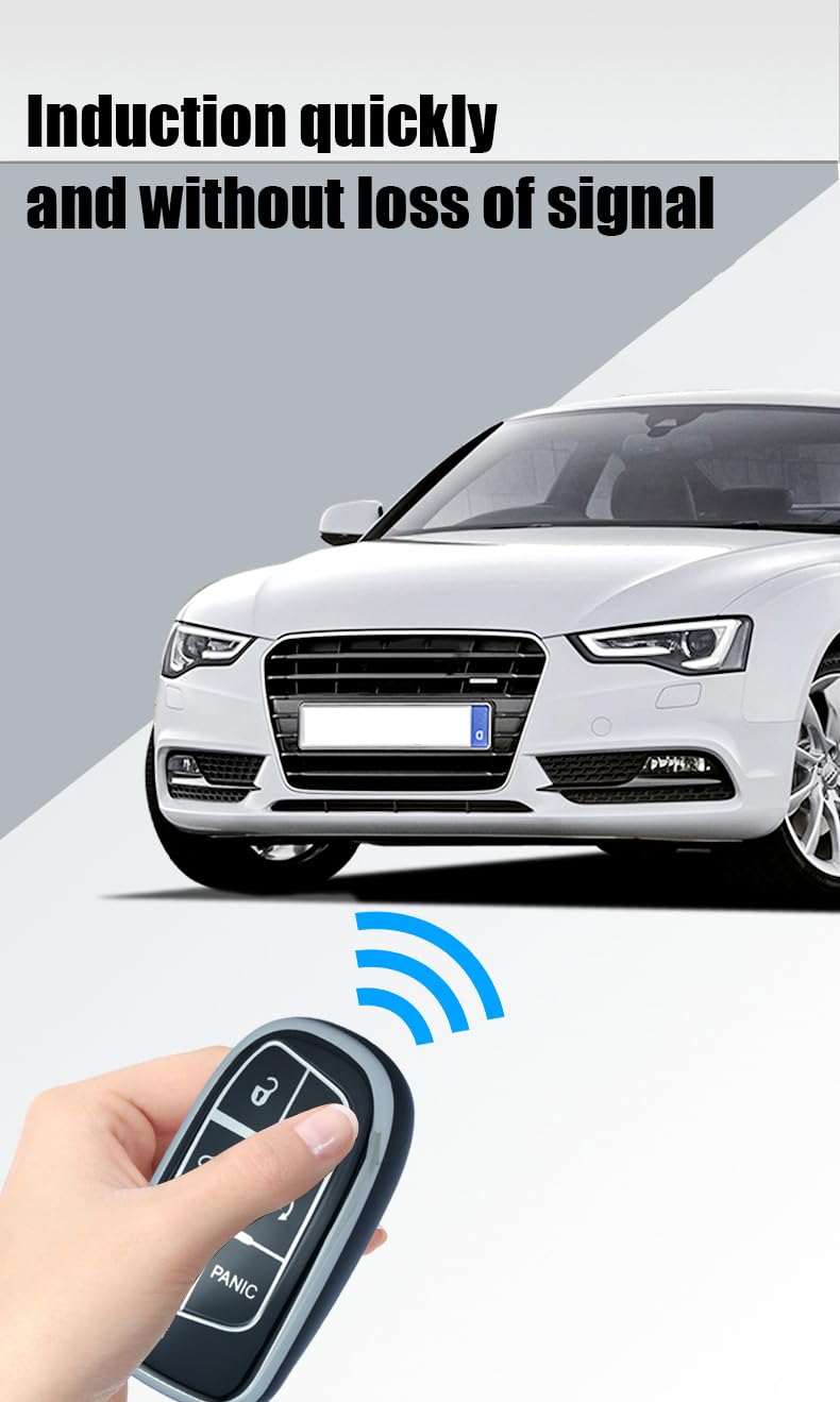 Ontto Custodia In TPU Per Chiave Auto - Compatibile Con Chrysler 300 C, Jeep Grand Cherokee, Compass, Renegade, Dodge Dart E Altri - 3
