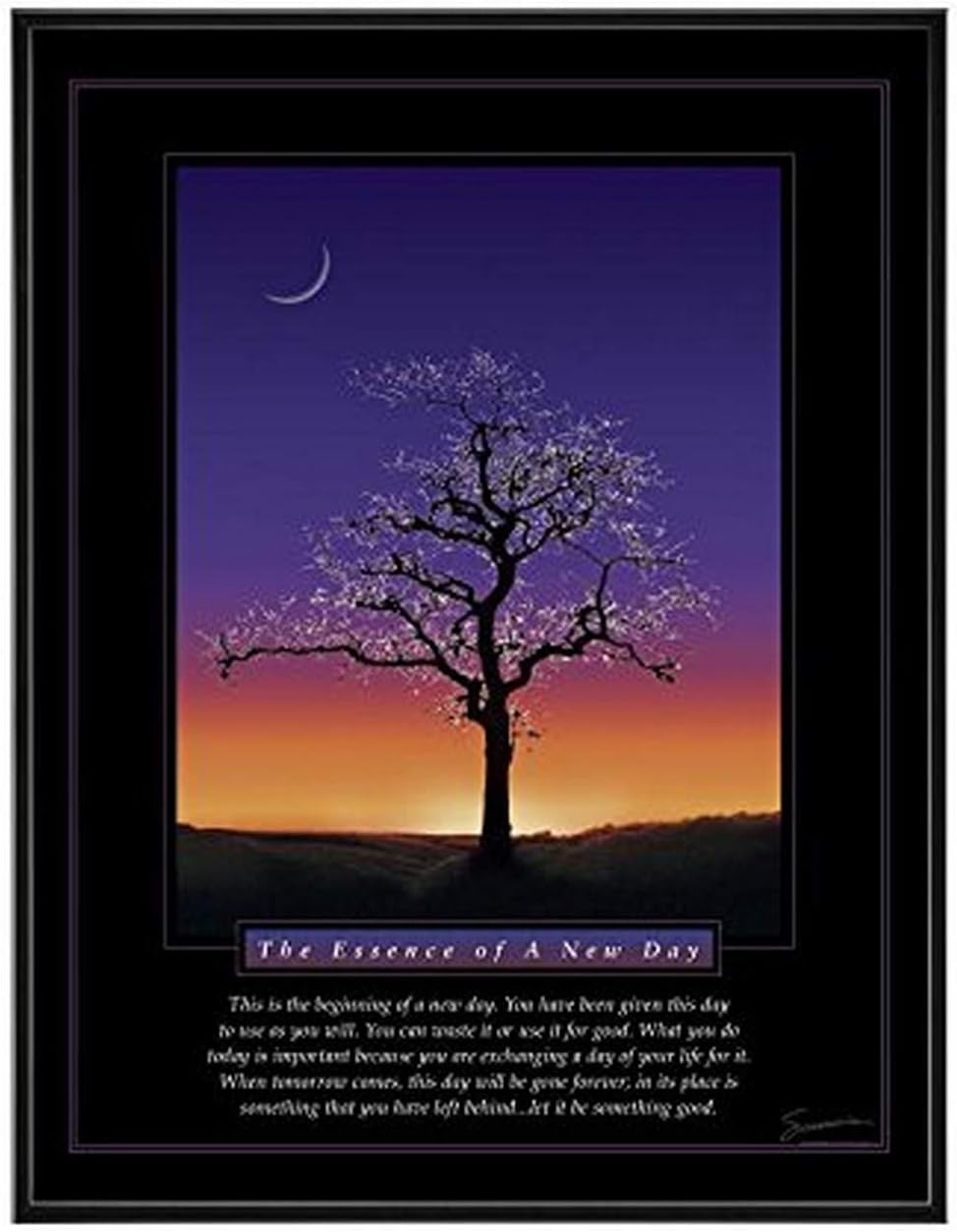 Successories 25 in. Black Aluminum Frame-Essence of A New Day Mini Motivational Poster