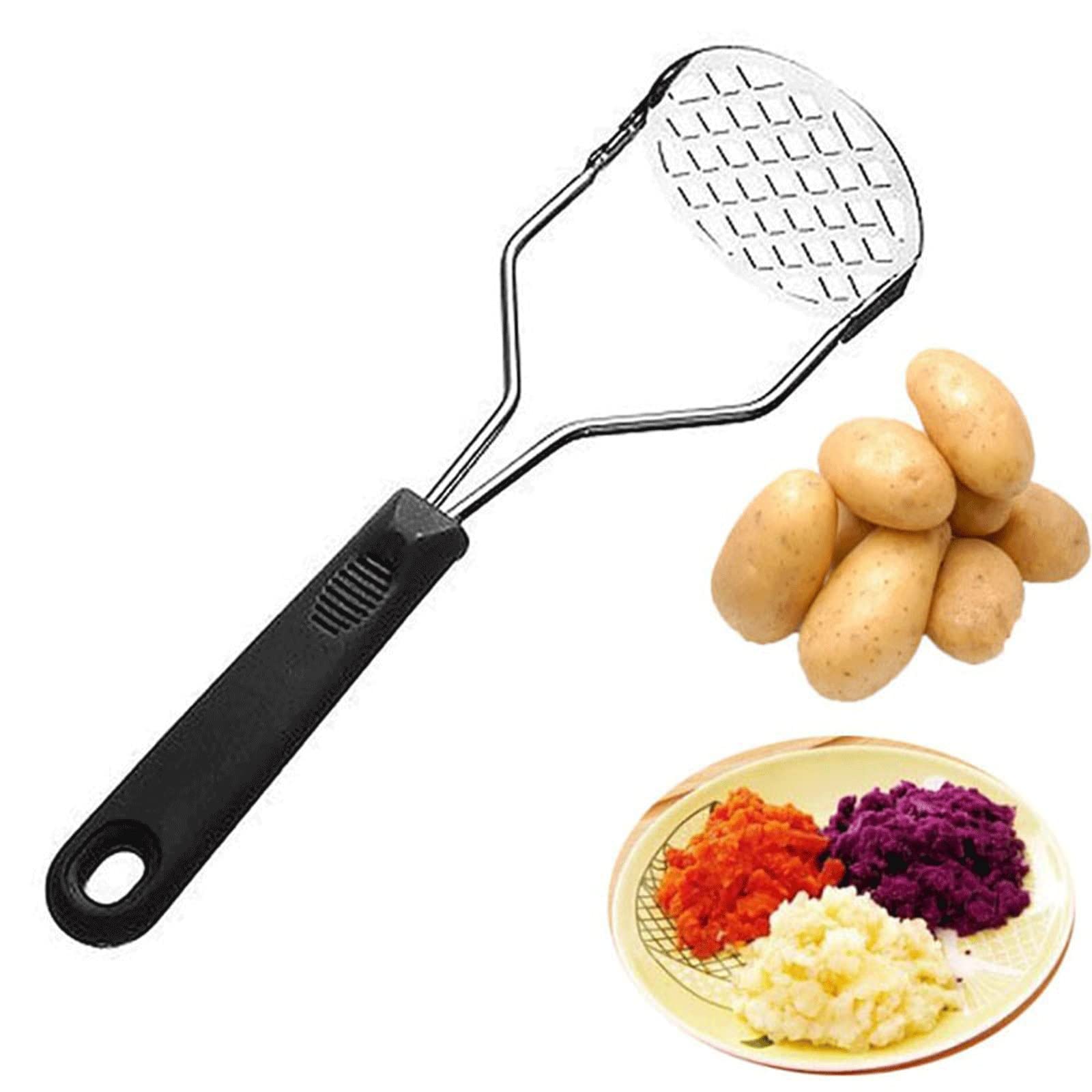 Kartoffelstampfer aus Edelstahl, gepresster Kartoffelstampfer, Püree-Saft-Hersteller, Kartoffelschieber, glatter Kartoffelpüree, Zerkleinerer, Obstwerkzeuge, Küchenstampfer