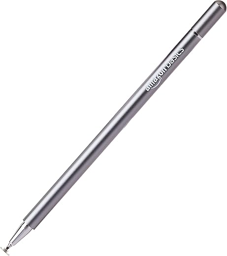 Amazon Basics Capacitive Stylus Pen for iOS and Android Touchscreen Devices, Fine Point Disc Tip, Lightweight Metal Body with Magnetic Cover, (Black)