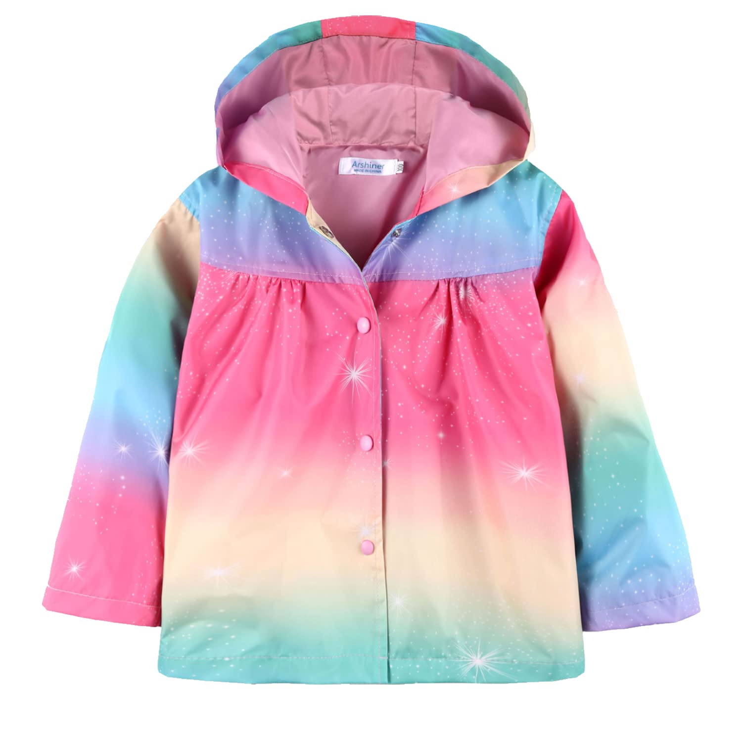 Arshiner Toddler Girls Waterproof Hooded Coat Jacket Outwear Raincoat