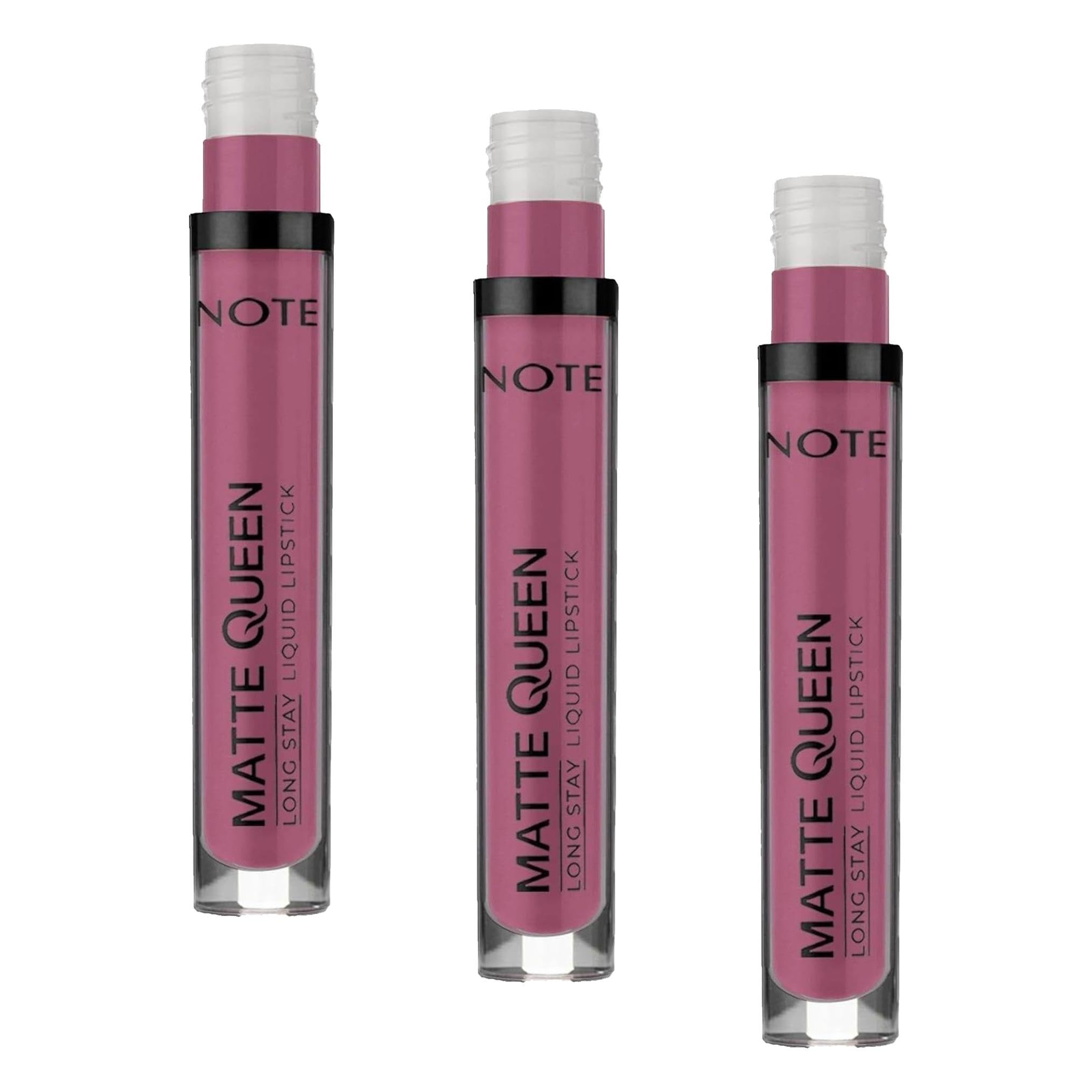 Note Cosmetics Matte Queen Lipstick 20 Passionate Heart Kalıcı Likit Ruj, Mor (3 paketi)