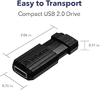 Vista 2 de Verbatim 8GB Pinstripe USB 2.0 Flash Drive Retractable Thumb Drive - Negro