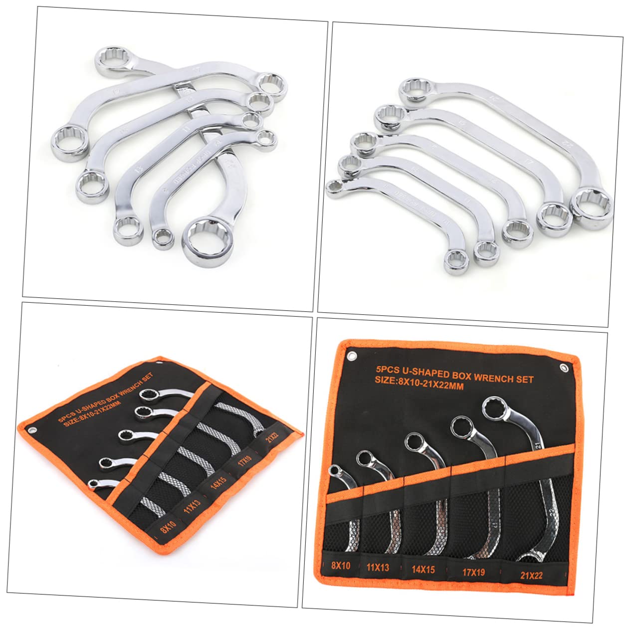 NUOBESTY Clé à Douille Multifonction en 5 Pièces Acier Chrome-Vanadium Réversible Outil de Réparation Compatible Véhicules Ensemble Complet