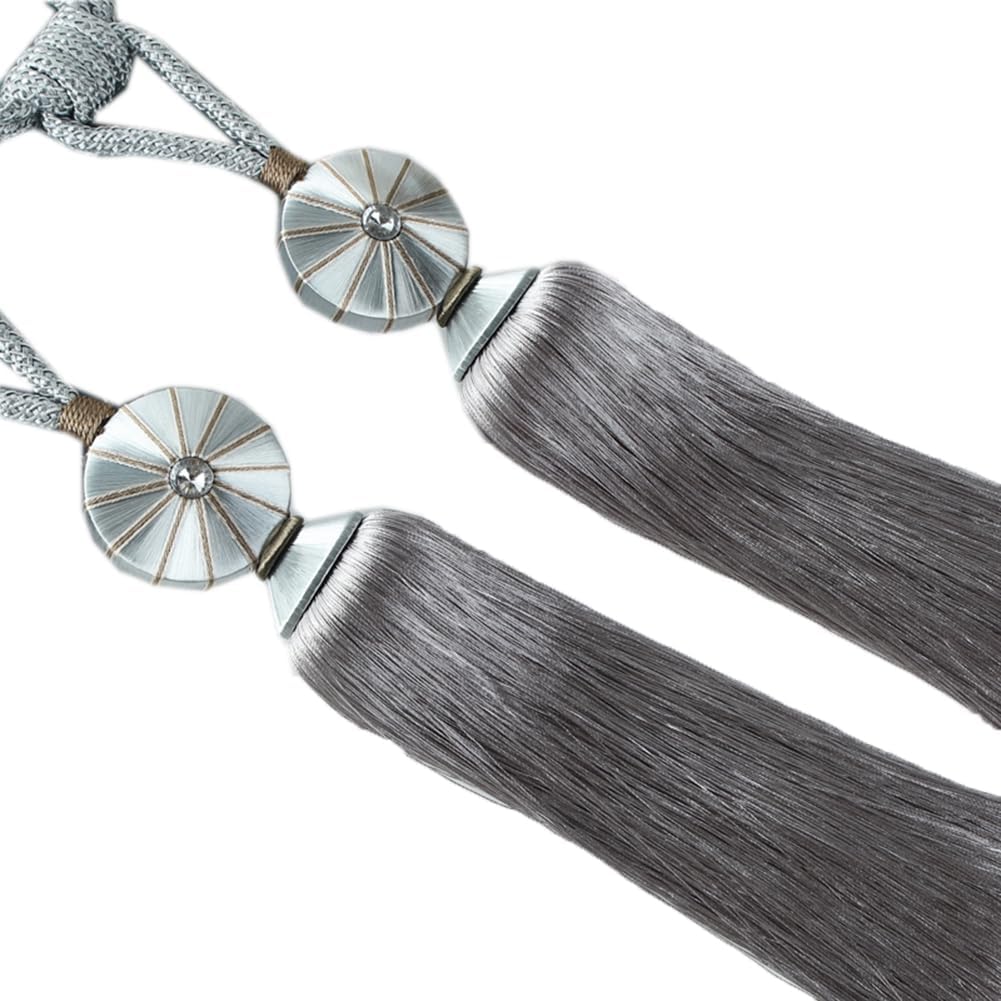 1 Pair Luxury Tassels Curtain Tiebacks Rope Living Room Decorative Tassel Curtain Buckle Creative Drapery Holdbacks (Blue)