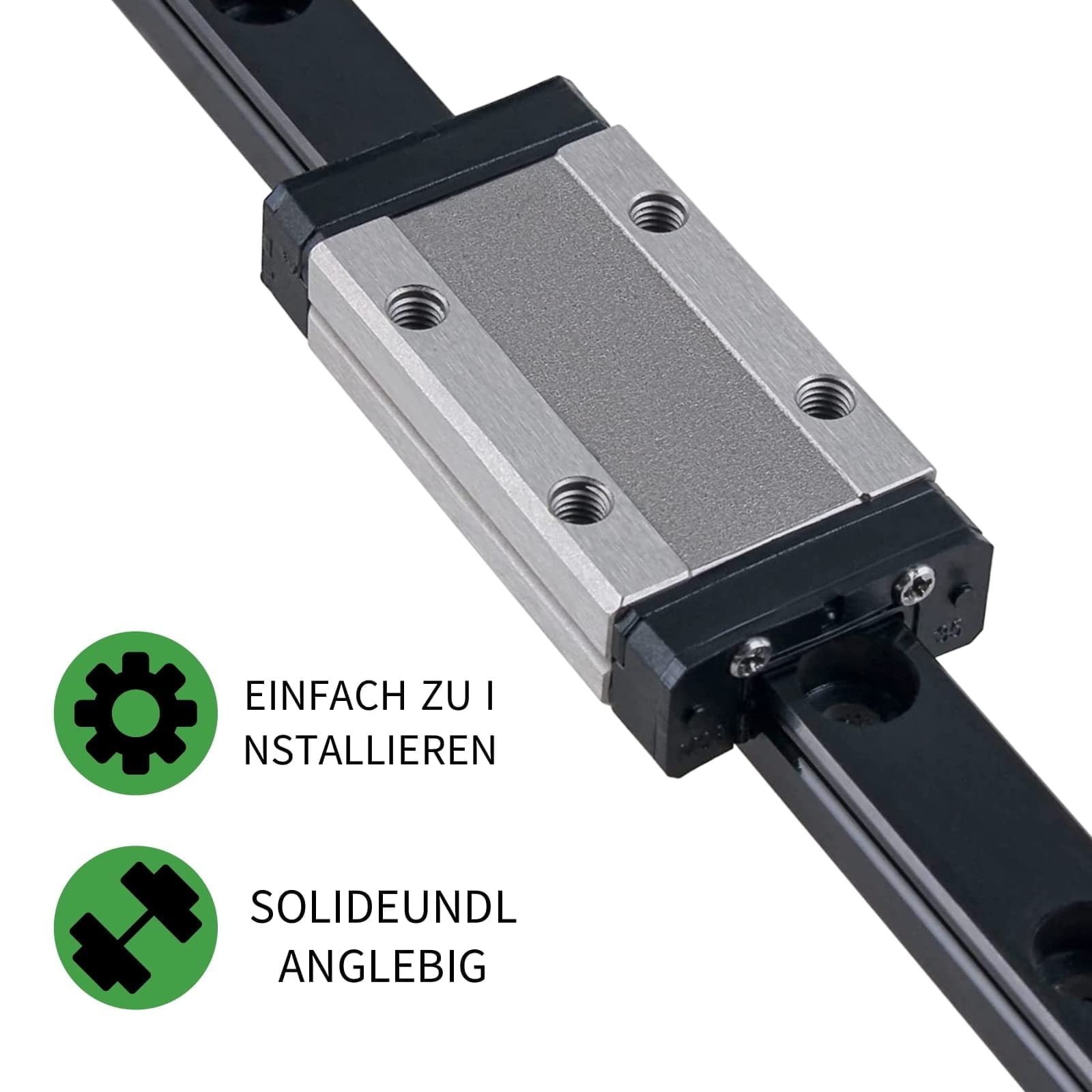 MGN12H guía lineal de 500 mm, 1 pieza negro rejilla deslizante lineal con 1 pieza MGN12H bloque de carro bolas de acero bloques de límite para impresora 3D CNC XYZ DIY máquina de grabado