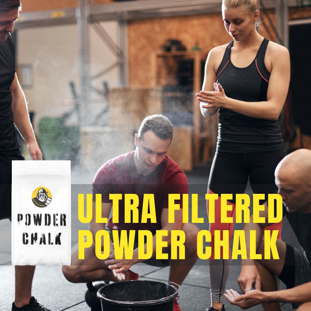 Muscleape Chalk Powder for Superior Grip. 500gm Premium Chalk for Weightlifting,Bodybuilding Powerlifting, Calisthenics and Other Sports. 4