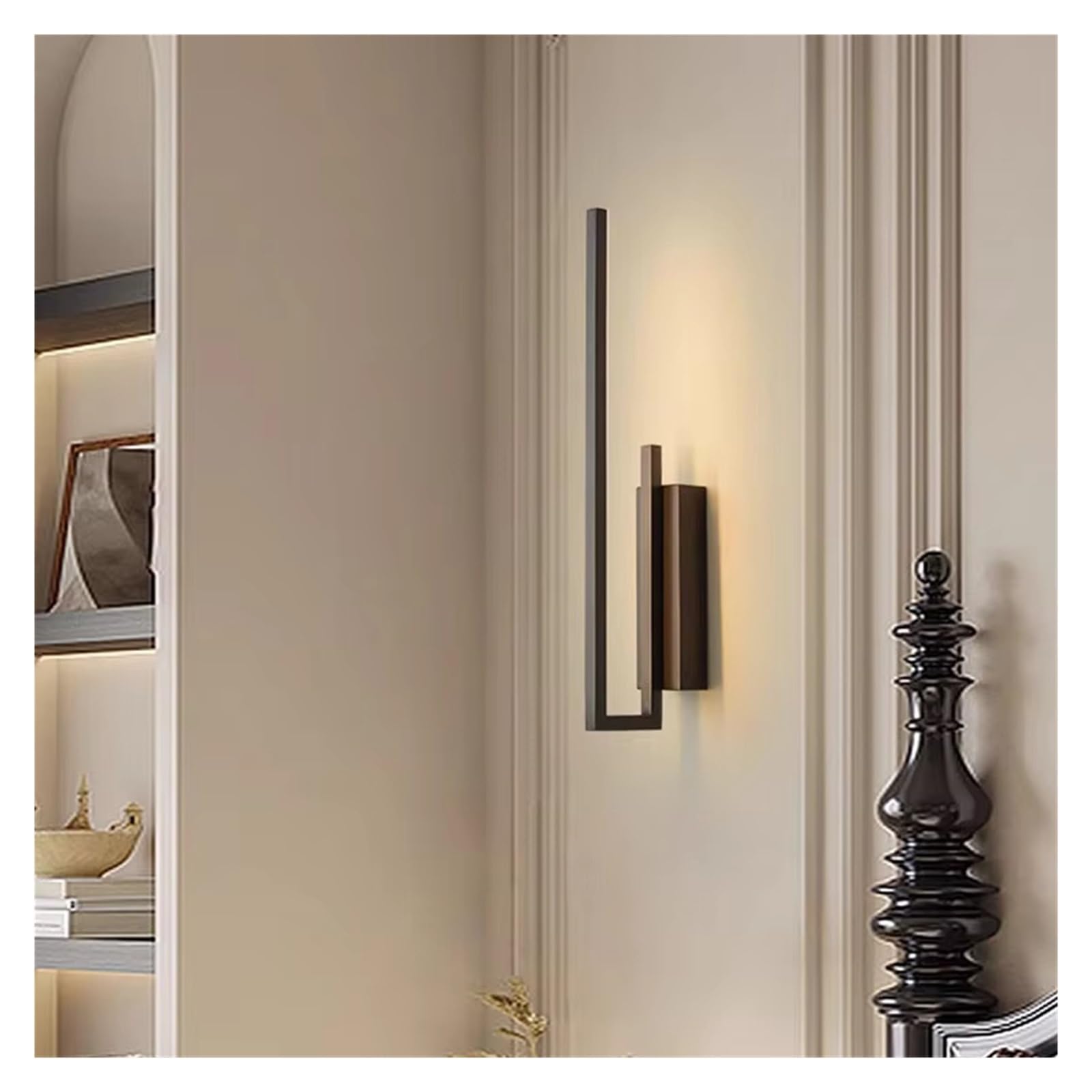 JKJZSALJ Minimalist Brass Wall Light Foyer Bedroom Restaurant Aisle Sconce Changeable Dimmable Modern Lamp,Lighting For Bedroom,Gold,Black