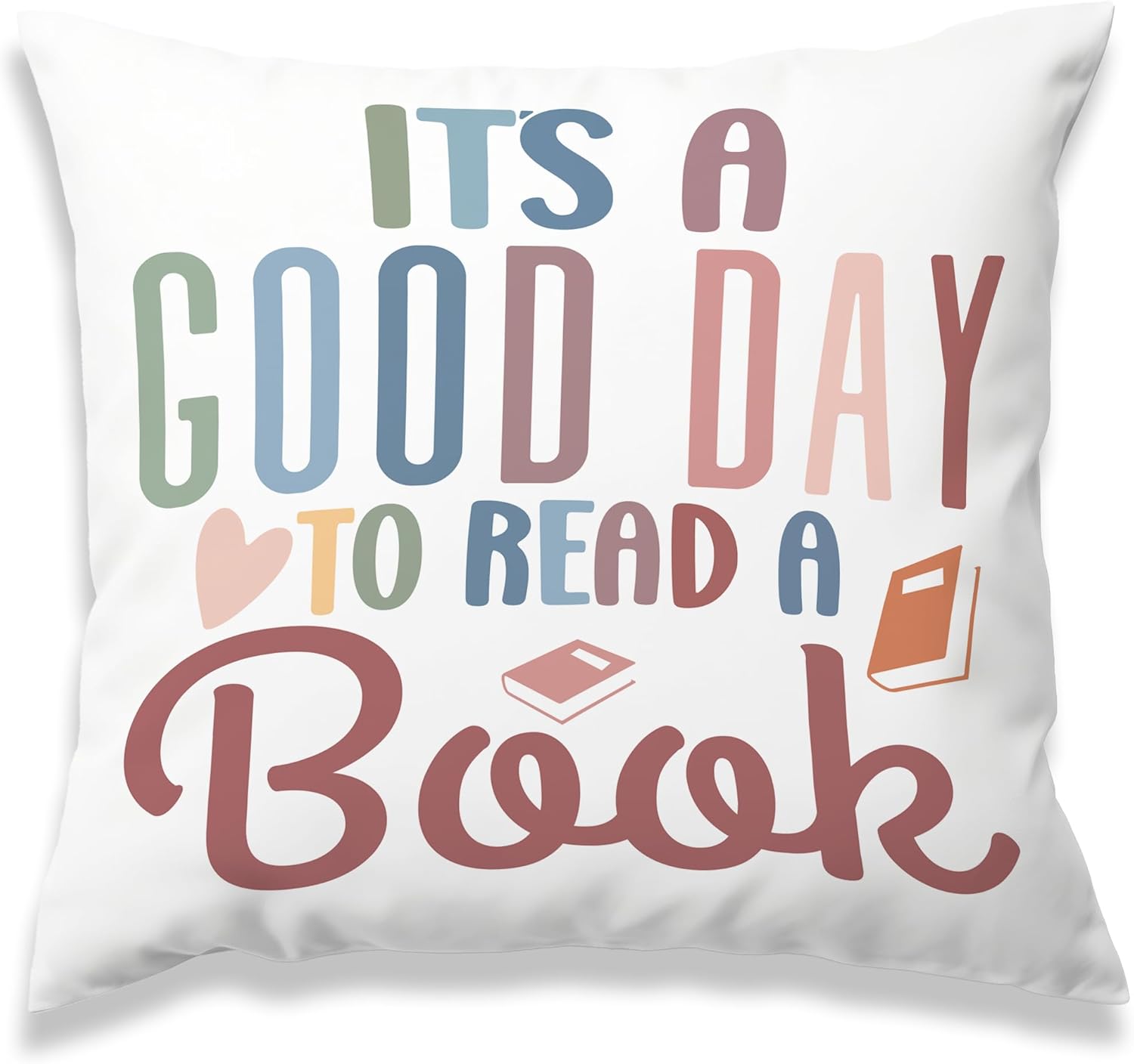 It's A Good Day to Read A Book Classroom Decorative Throw Pillow Covers, Boho Reading Pillows Covers for Kids, Inspirational Pillow Cases Decor for Library Reading Nook Corner Couch 18x18in