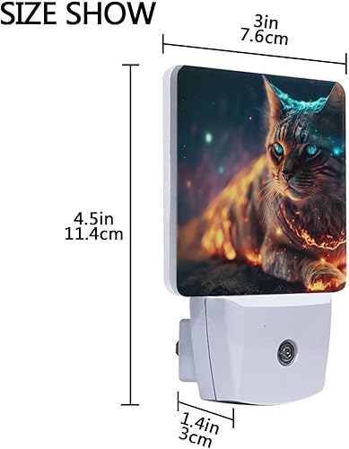 Miniatura 4 de Paquete de 2 luces de noche decorativas con sensor de atardecer a amanecer, lámpara de noche LED, enchufe de 3 × 4.5 × 1.4 pulgadas