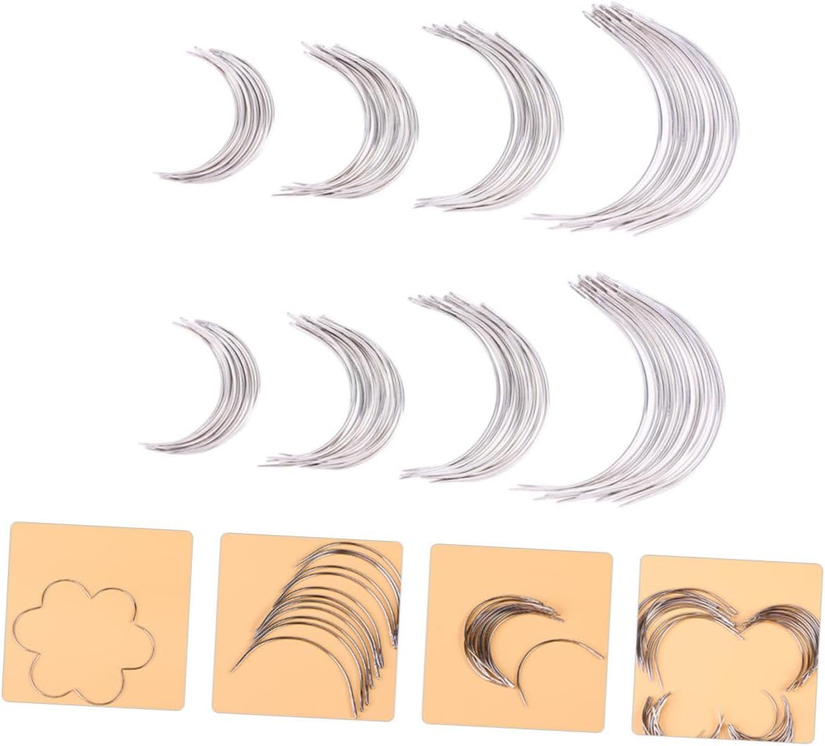 VILLCASE 192pcs Strong Lightweight Stainless Steel Needles Sewing Machine Wig Making Milliners Crafting Darning for Work
