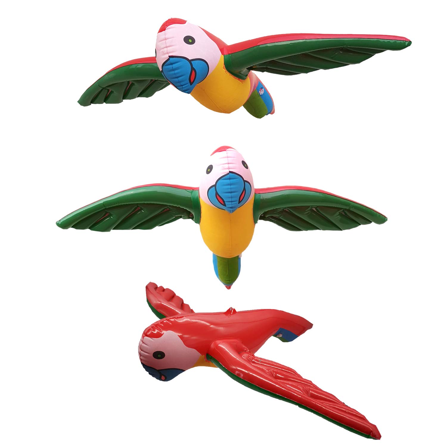 Soplus 3 Pieces Inflatable Flying Parrot Inflatable Parrot Decorations for Tropical Party Gift Luau Decoration