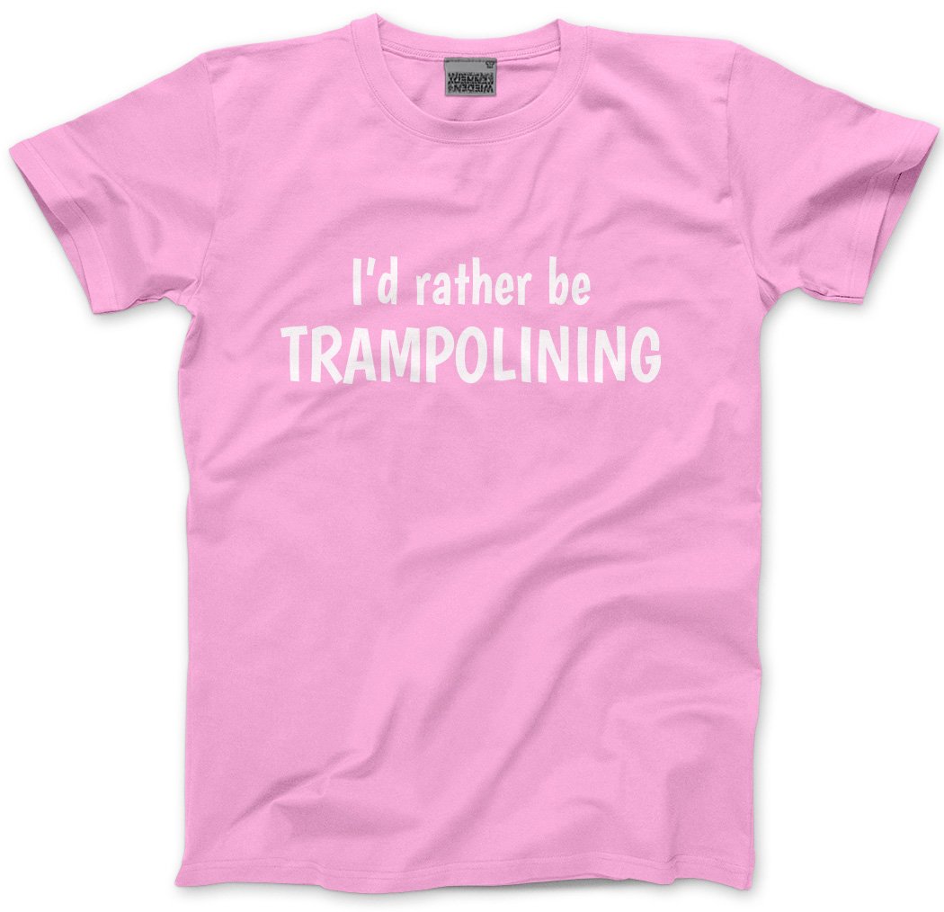 Hotscamp Pink I'd Rather Be Trampolining Kids T-Shirt - 12-13 Years