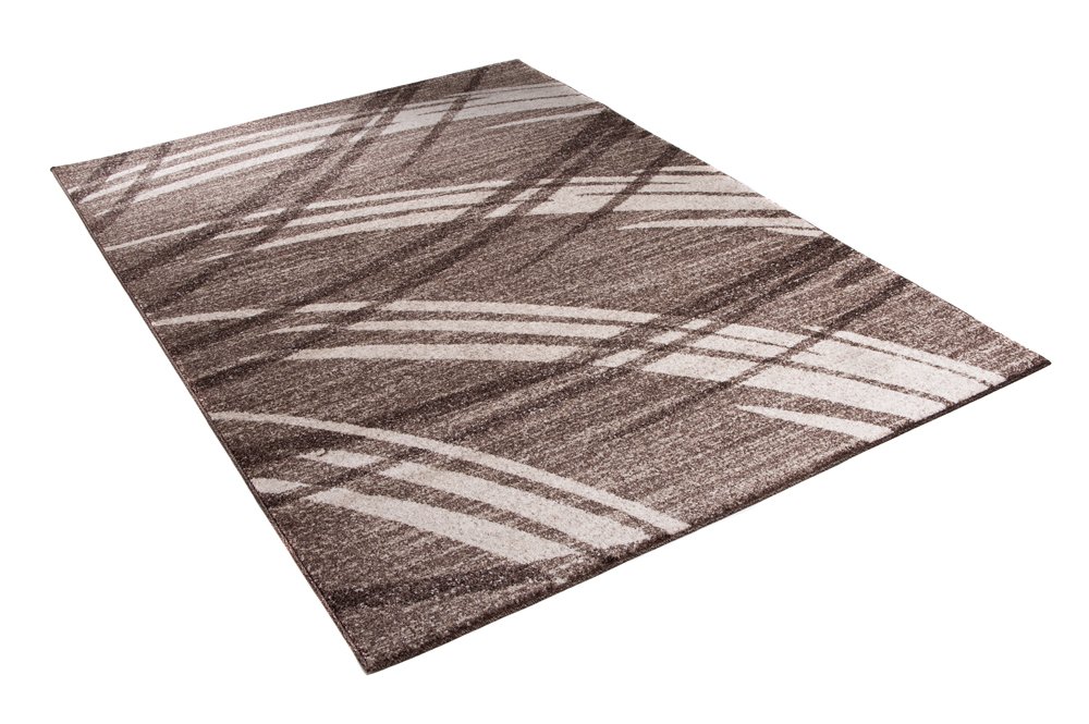 Tapiso Sari dywan z krótkim włosiem, nowoczesny, melanż, brązowy, beżowy, paski, fale, do salonu, sypialni, Ökotex 160 x 220 cm