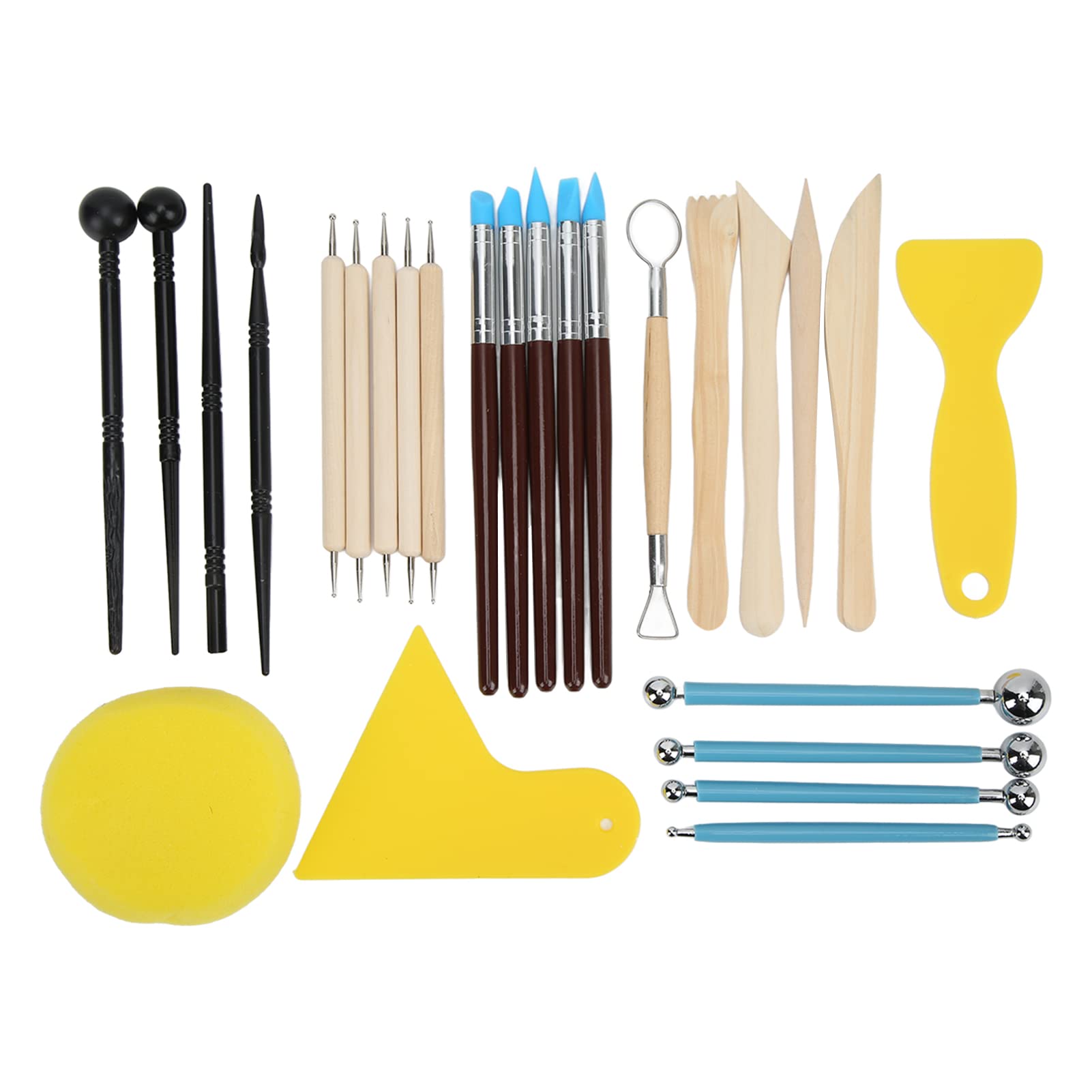Diulazin 27-Piece Pottery Tool Set - Complete Clay Sculpting Kit For Beginners & Pros With Storage Bag