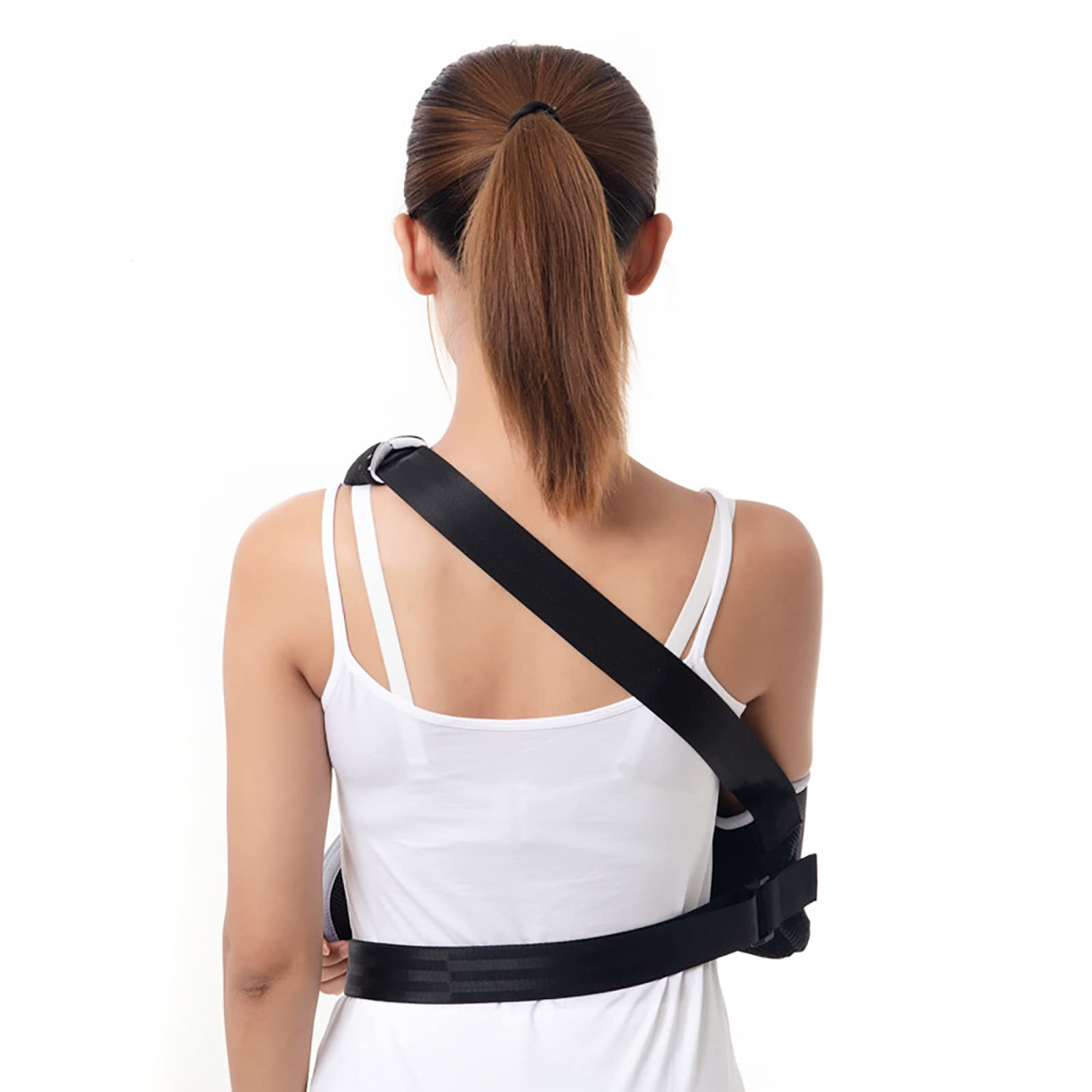 Inmovilizador de Hombro de Malla Ajustable Eslinga de Brazo para Ducha Soporte de Codo de Hombro médico Transpirable para Mujeres Hombres,M