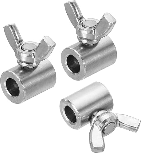 PATIKIL Abrazadera de tornillo de mano de acero inoxidable 304 de 0.256 in de identificación, 3 piezas de un solo agujero de cuerda de alambre