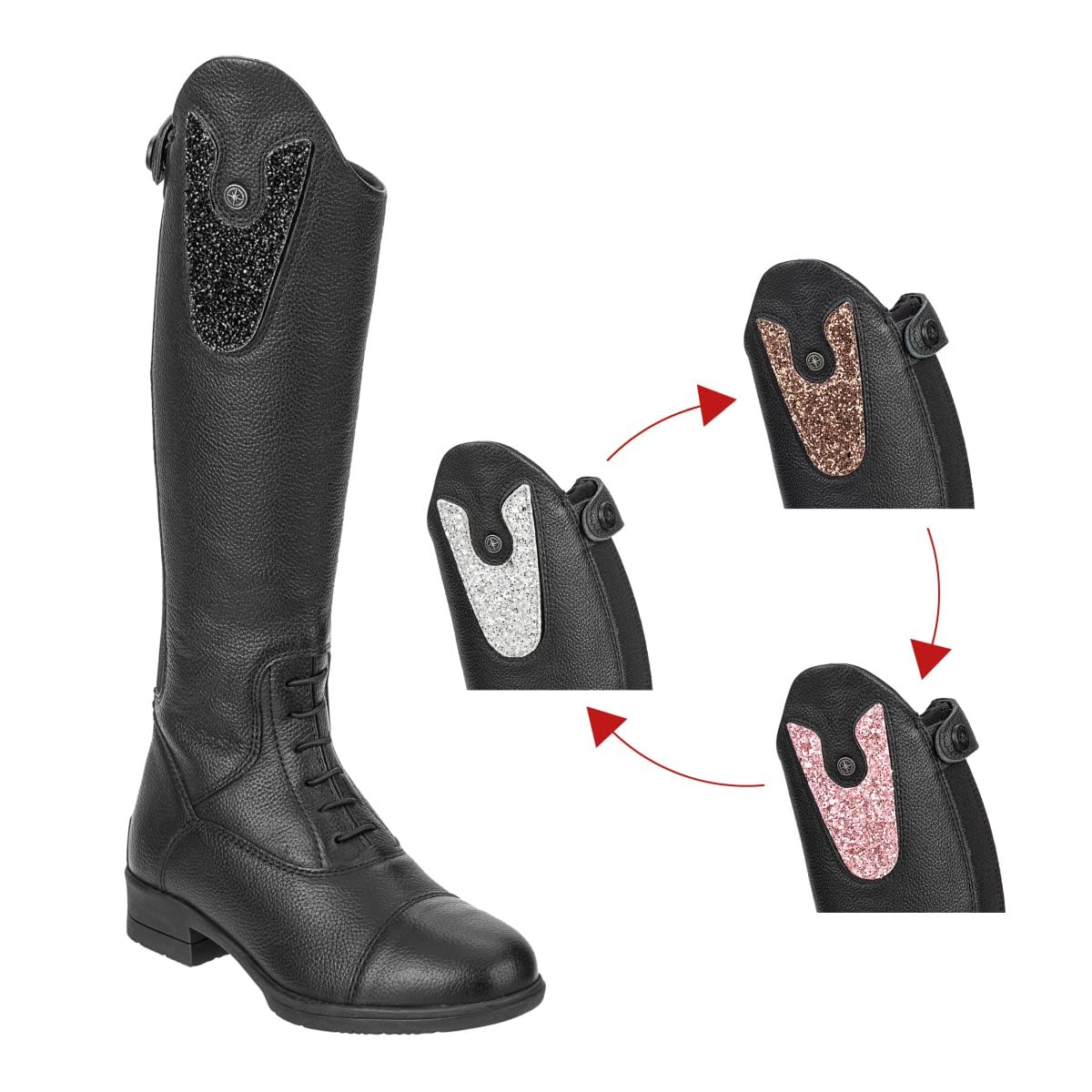 SUEDWIND© Winter-Reit-Stiefel »Nova Fun Convertible Winter« | Rindsleder | Teddyfell | Glitzer austauschbar | Kinder Jugend Boots