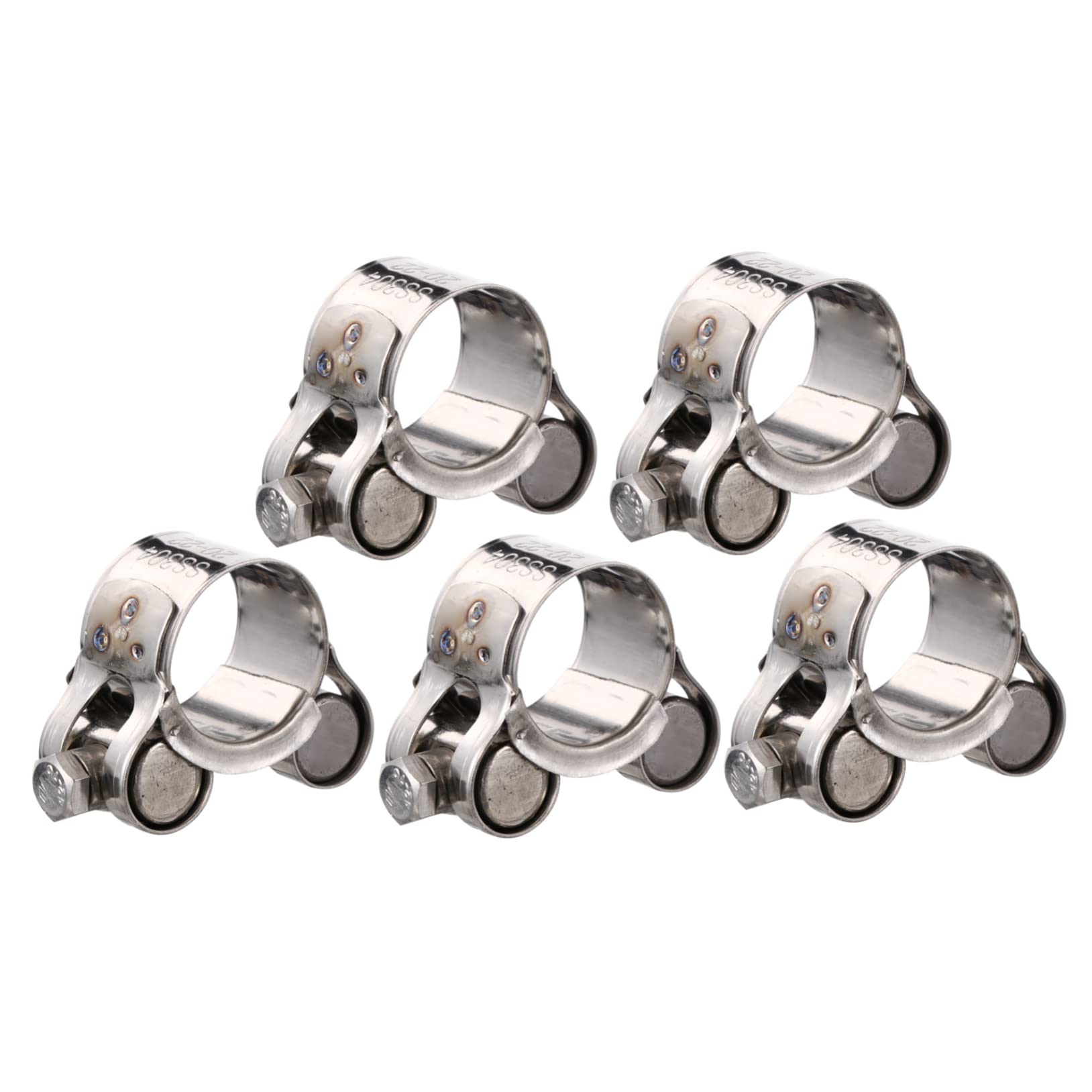 KICHOUSE 5 Pcs Single Head Hoop Worm Gear Hose Clip Hose Pipe Spring Hose Clamps Hoses Stainless Clamps Hose Clip Clamp Gear Hose Clamps Fuel Hose Worm Gear Clamp 304 Stainless Steel Silver