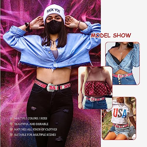 Rhinestone Belt for Women Fashion Western Belts Vintage Bling Cowgirl Studded Leather Waist Belt for Jeans Dress3