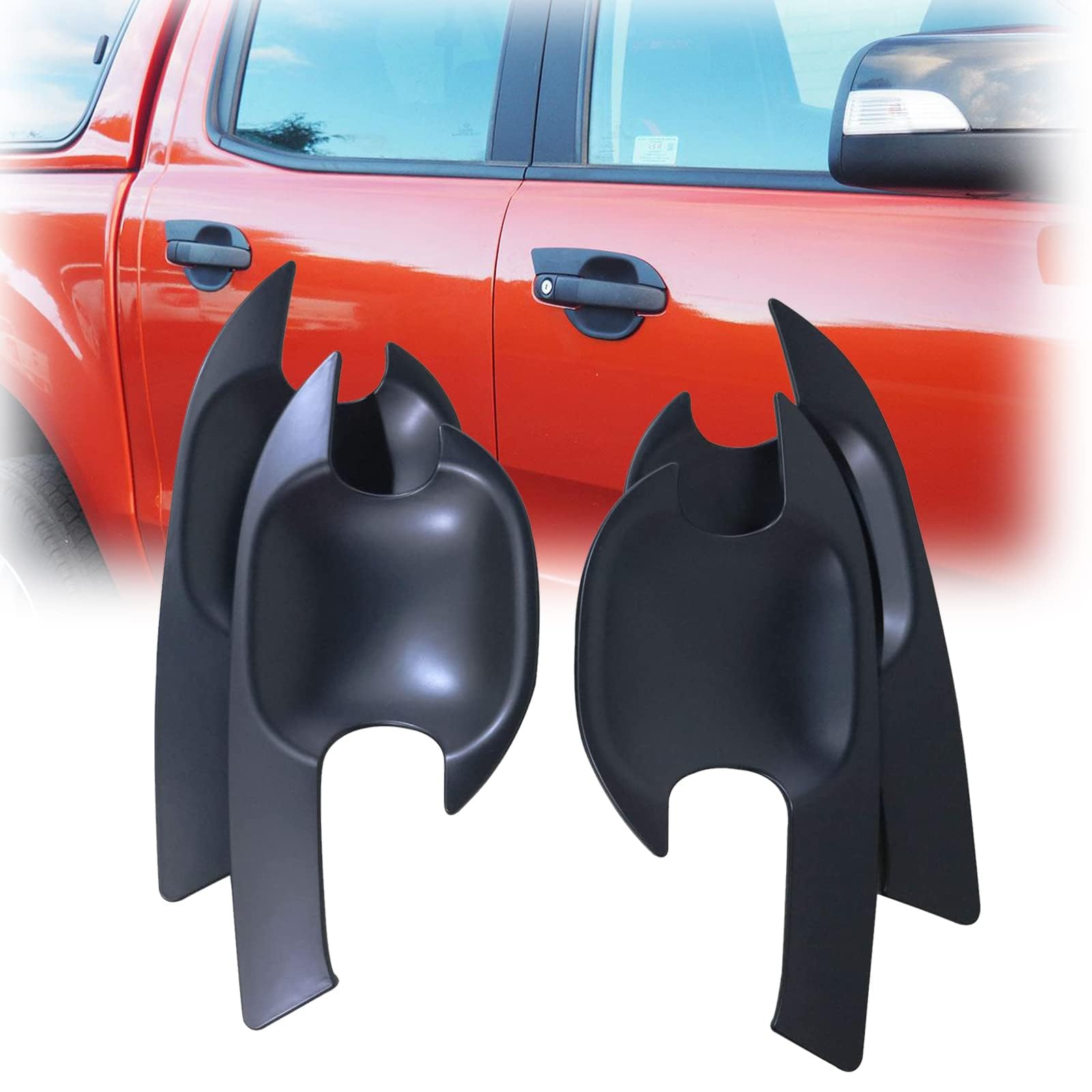 Auto Türgriff Einsatz Schüsselabdeckung Guard für Ford Ranger 2012-2022 Wildtrak Raptor Limited Stormtrak Wolftrak XL-T XL XLS, Außentür Schüssel Trim,Außen Tür Schüssel Abdeckung
