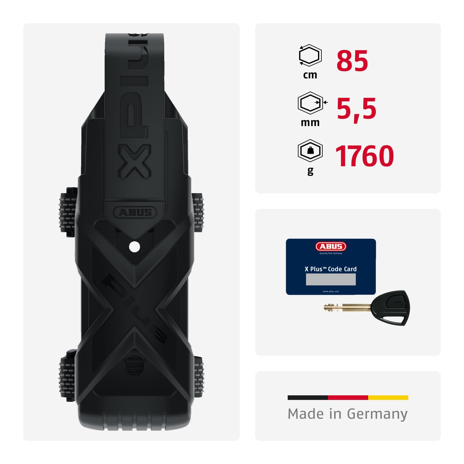 ABUS Bordo Granit XPlus 6500/85 ST folding lock with lock pouch