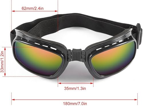 Miniatura 5 de Gafas de motocicleta acolchadas de espuma resistente al viento Escudo ajustable Sun Dark Tinted
