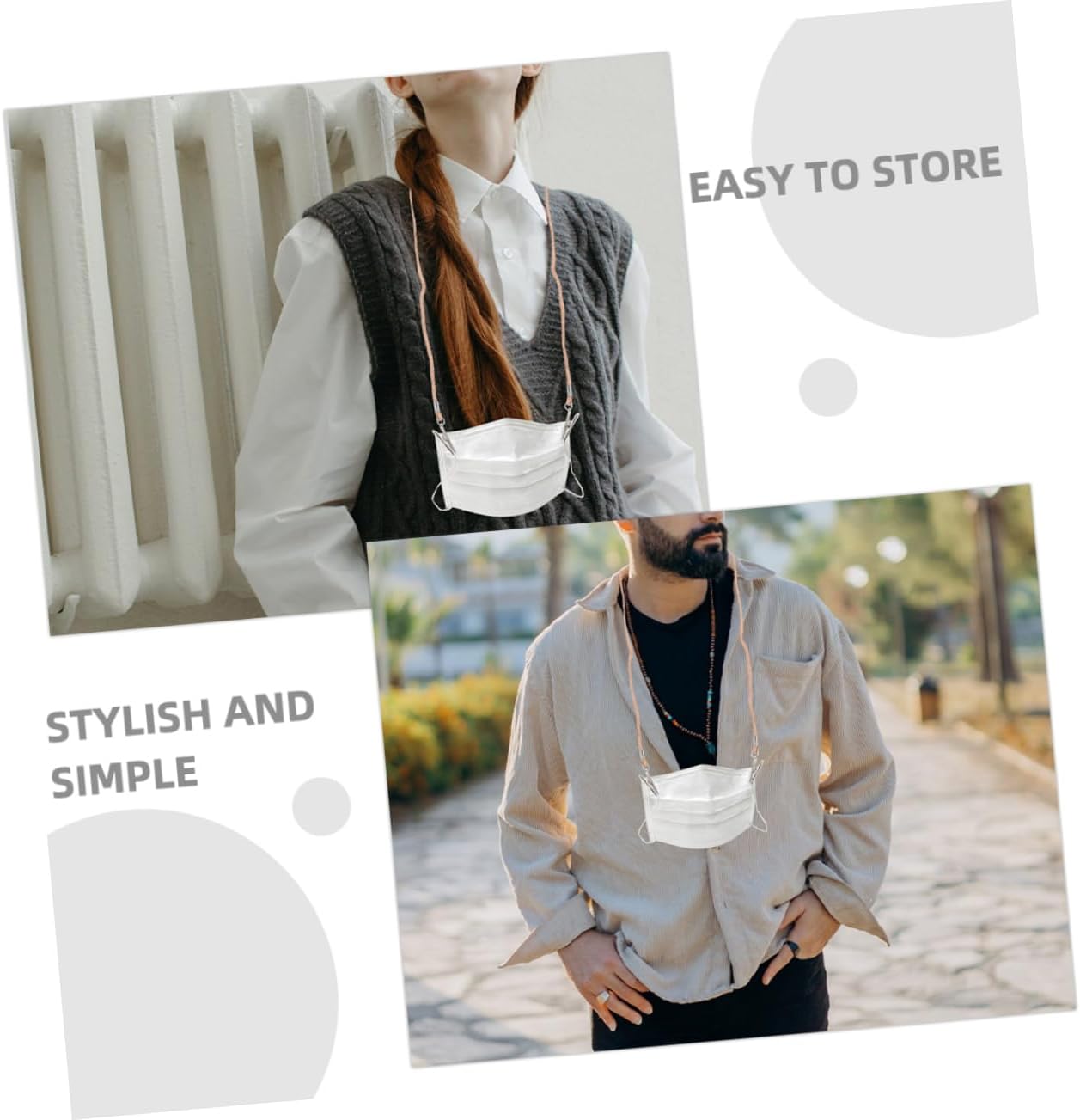 4pcs Flexible Napkin Clips Hat Chin Cord Adjustable Travel Straps Bib Retainer Sturdy Portable for Restaurant Supplies