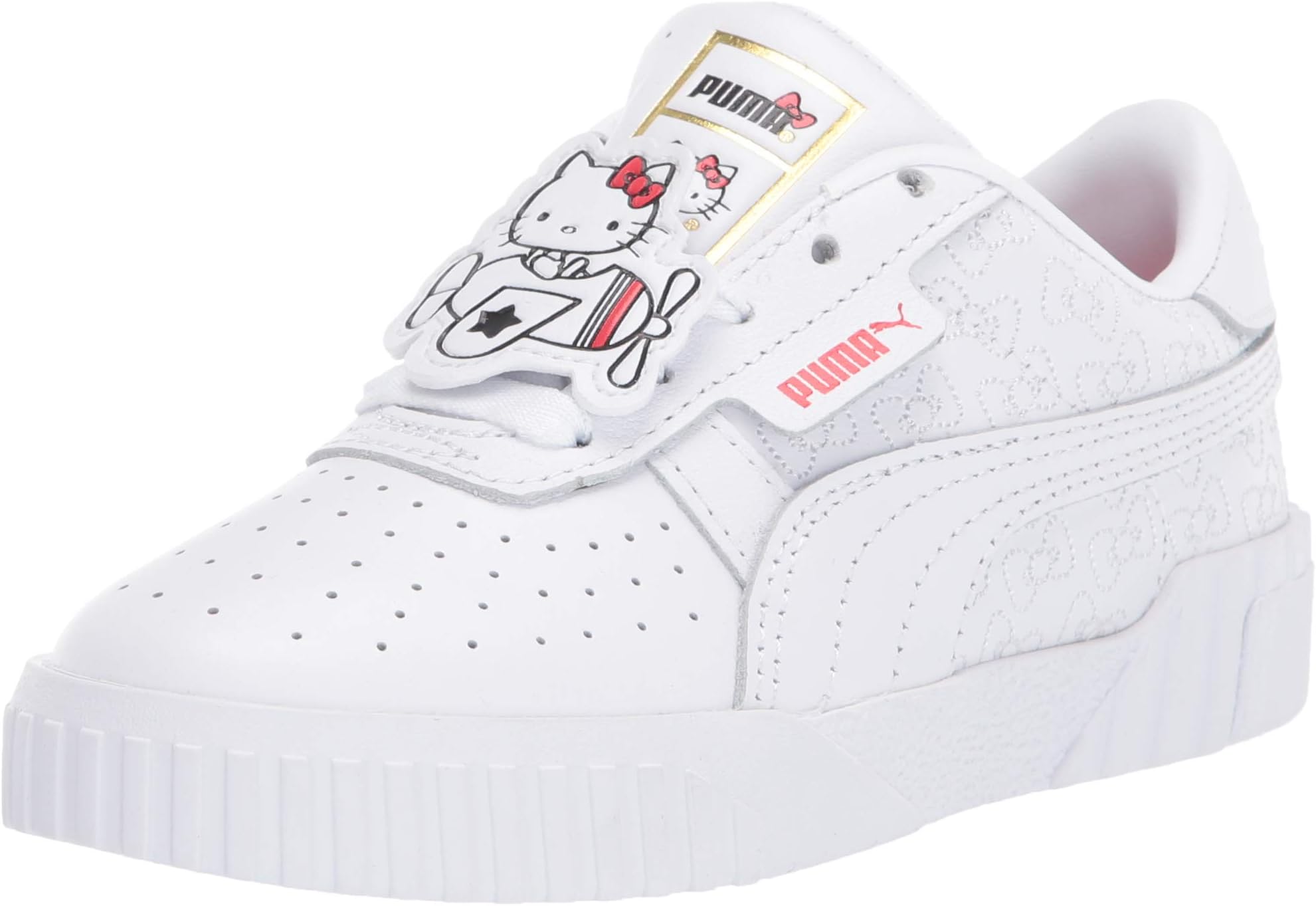 Puma Cali X Hello Kitty Sneaker, White Black, 3 US Unisex Big Kid