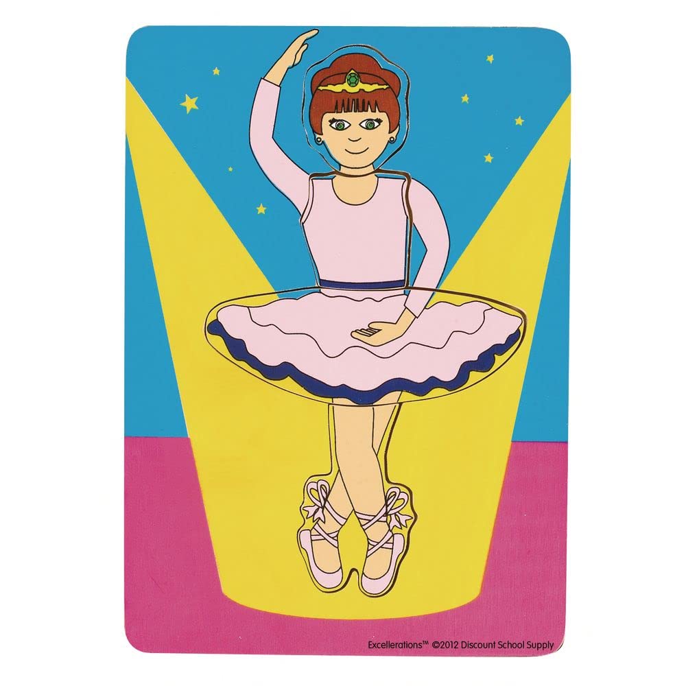 Excellerations Chunky Puzzle 8-1/8 inches L x 5-1/2 inches W with Chunky Wooden Pieces, 4-7-Piece Puzzles, Toddler, Preschool, Educational Toys and Gift, Set of 12 Puzzles, Preschool - Image 3