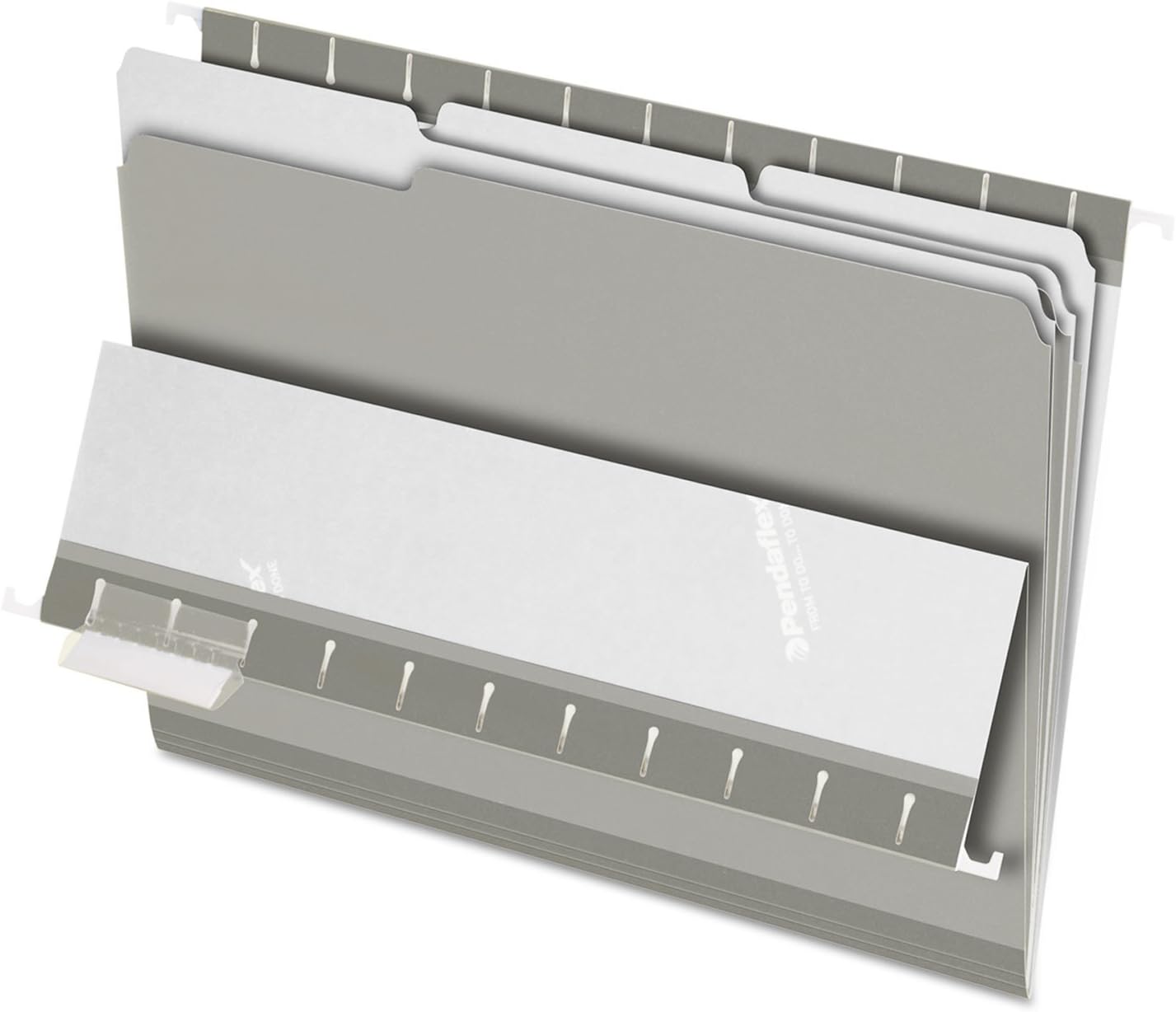 Pendaflex 421013GRA Interior File Folders, 1/3 Cut Top Tab, Letter, Gray, 100/Box