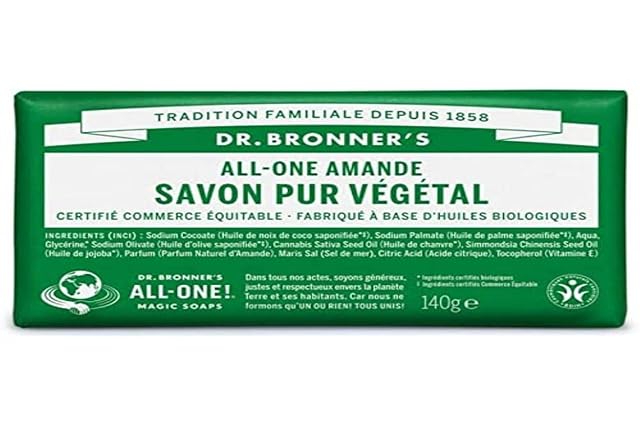 Dr Bronner’S | Migdałowe czyste mydło w kostce kastylii | 1 x 140 g