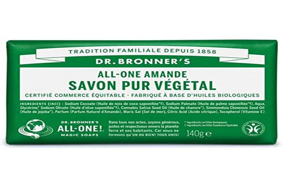 Dr Bronner'S | Migdałowe czyste mydło w kostce kastylii | 1 x 140 g
