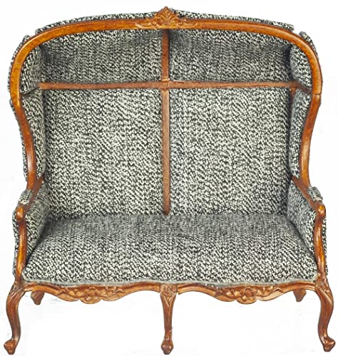 Melody Jane Dolls Houses Dollhouse Grey Medieval Double Porter Chair JBM Miniature Hall Furniture 1:12