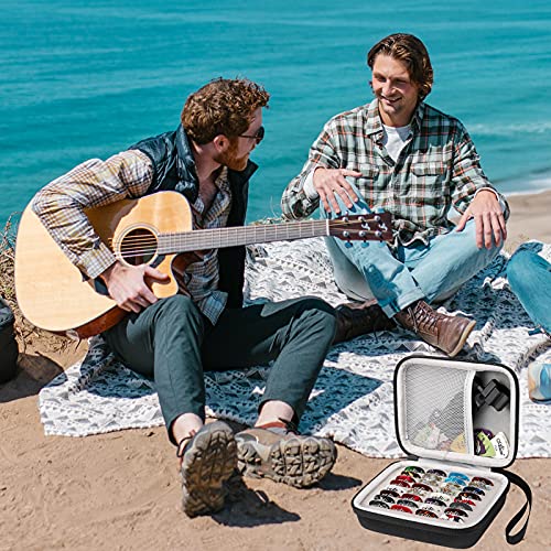 Liyacial Guitar Pick Holder Case Compatible For Fender, Chromacast, D'addario, Jim Dunlop, Bolopick, Guitar Accessory Storage Pouch (Black) #TOP5